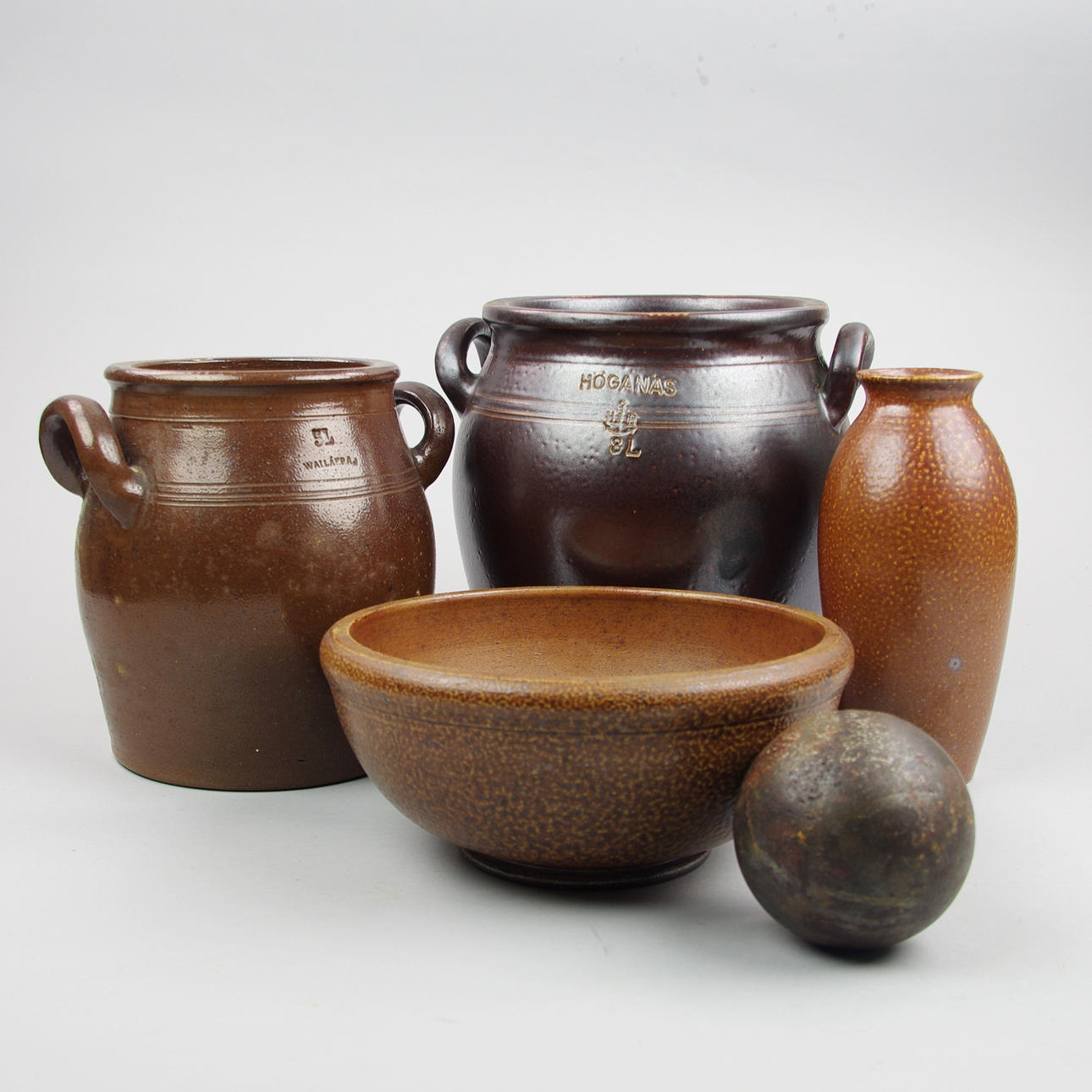 KRUS, VAS SAMT SENAPSKULA, 5 delar.