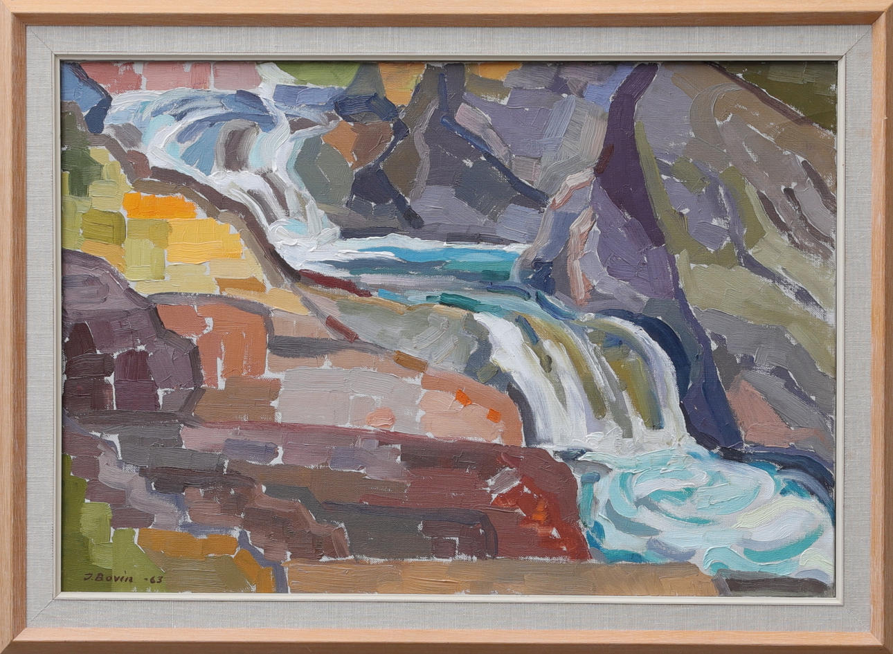 OIDENTIFIERAD KONSTNÄR. oil on canvas, signed J. Bovin and dated -63.
