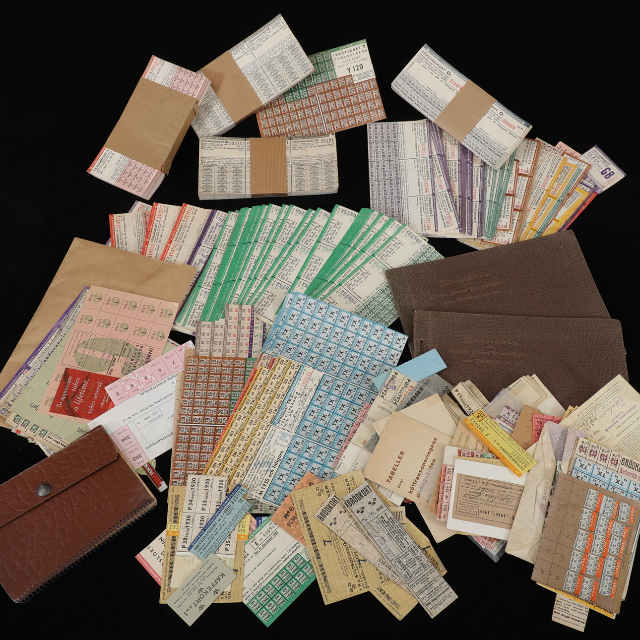 RANSONERINGSKORT, samling, 1900-talets första hälft.