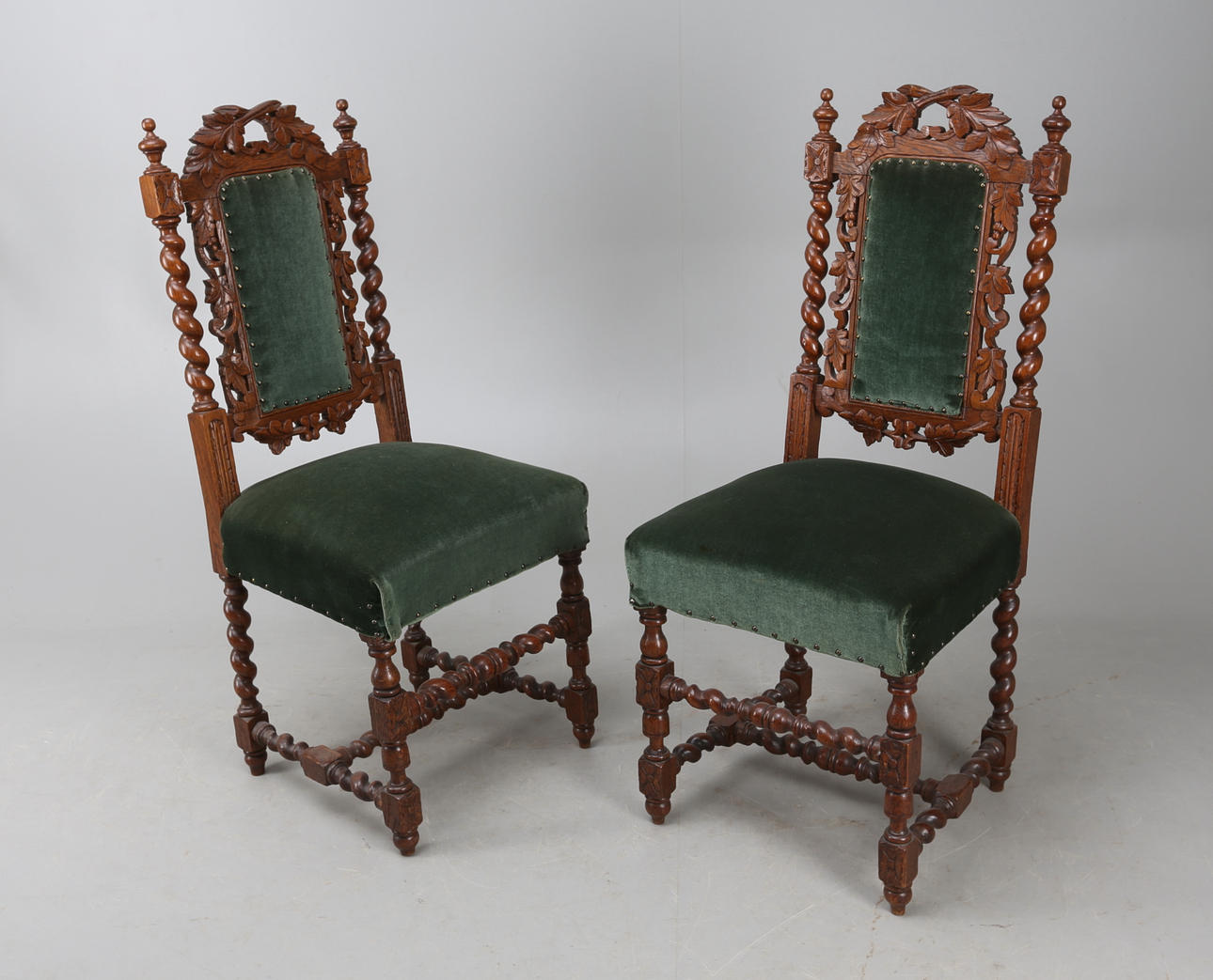 STOLAR, 1 par, barockstil, 18/1900-tal.