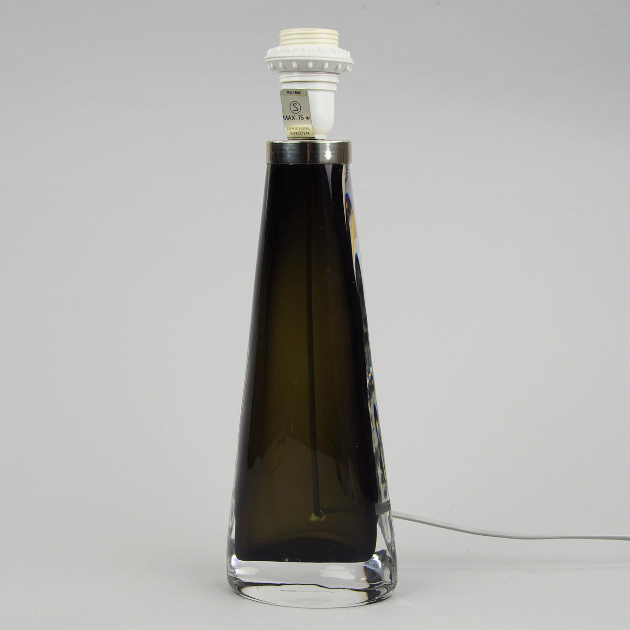 BORDSLAMPA, grönt glas, Carl Fagerlund, Orrefors.