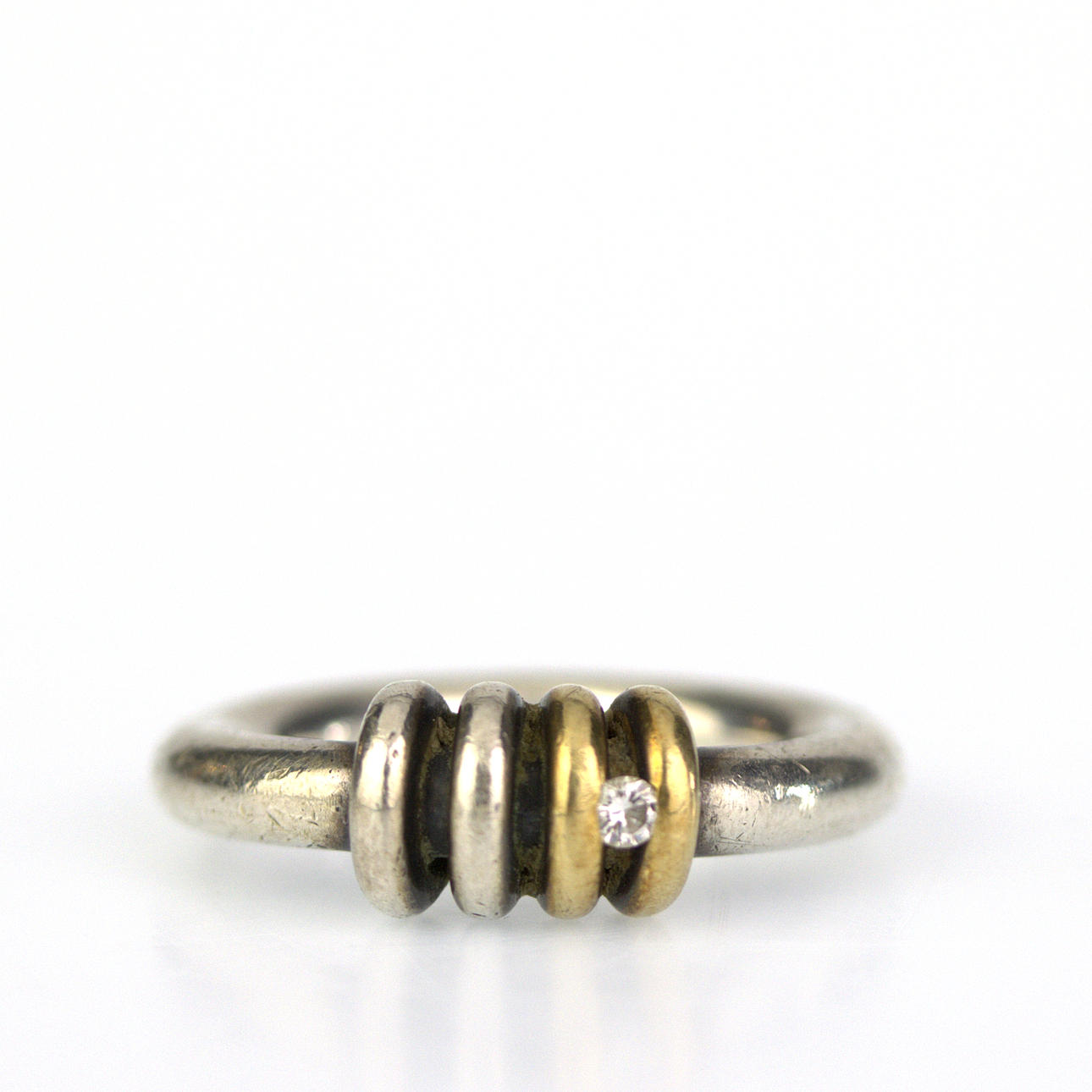 RING, silver with brilliant, stamped RA for Ruth Alexandersson, Uddevalla.