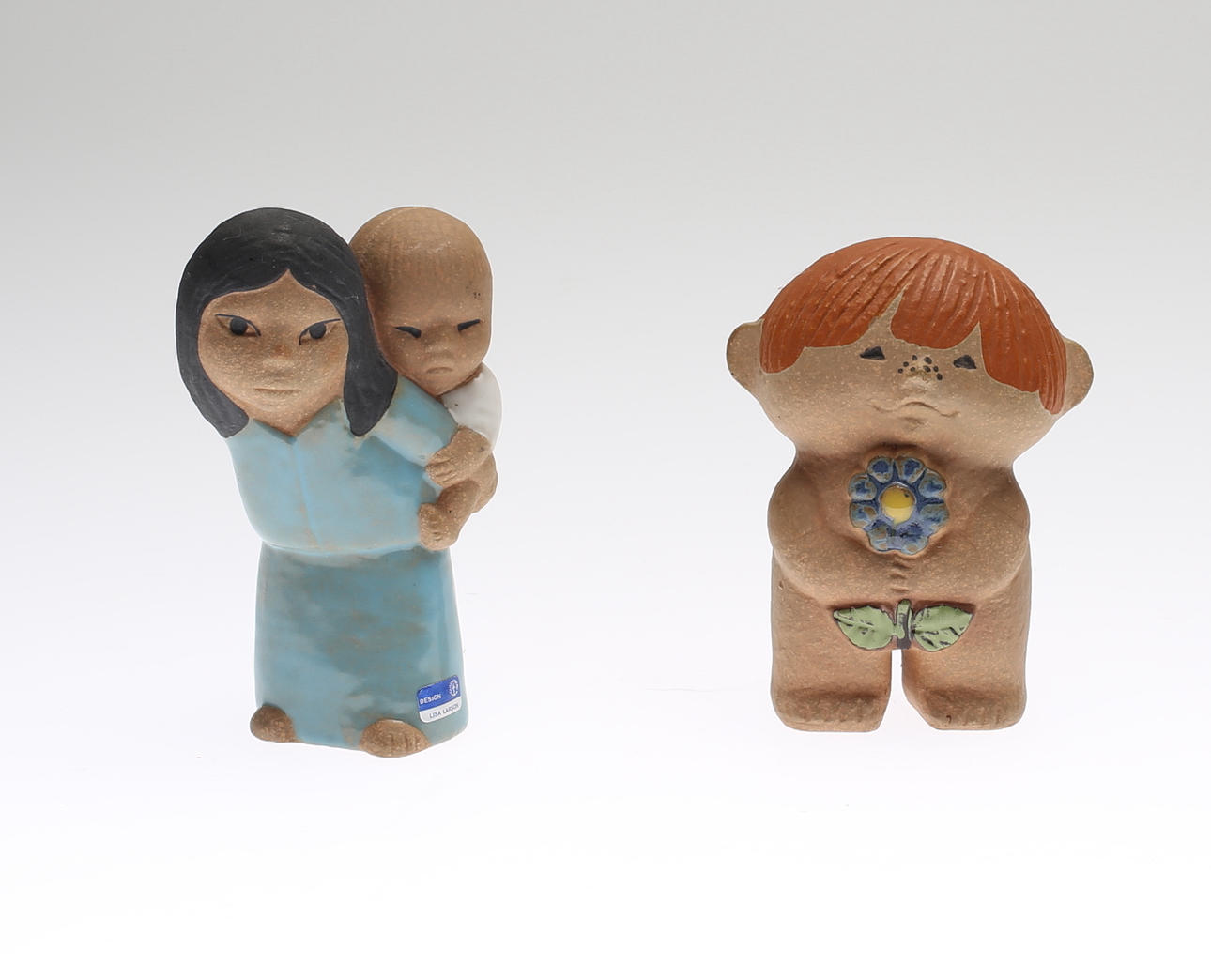 FIGURINER, 2 st, stengods, "Adam" samt "Öst", Lisa Larson, Gustavsberg.
