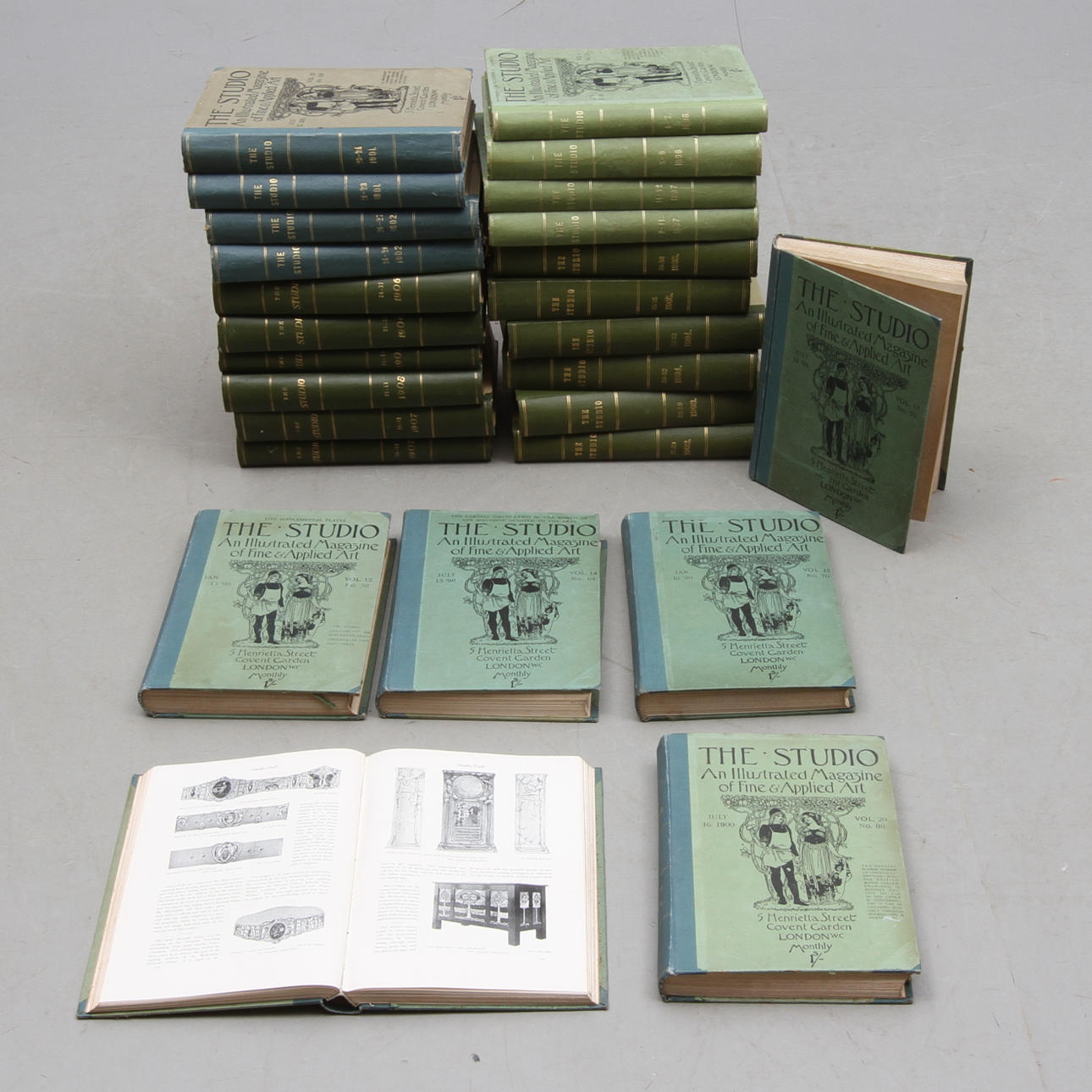 BÖCKER, 26 volymer, "The Studio An Illustrated Magazine of Fine & Applied Art", 1896-1908.