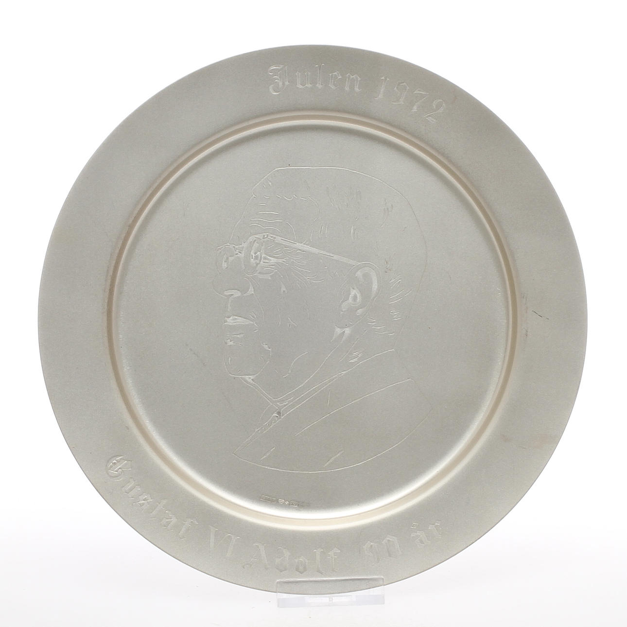 TALLRIK, silver, Gustaf VI Adolf Julen 1972.