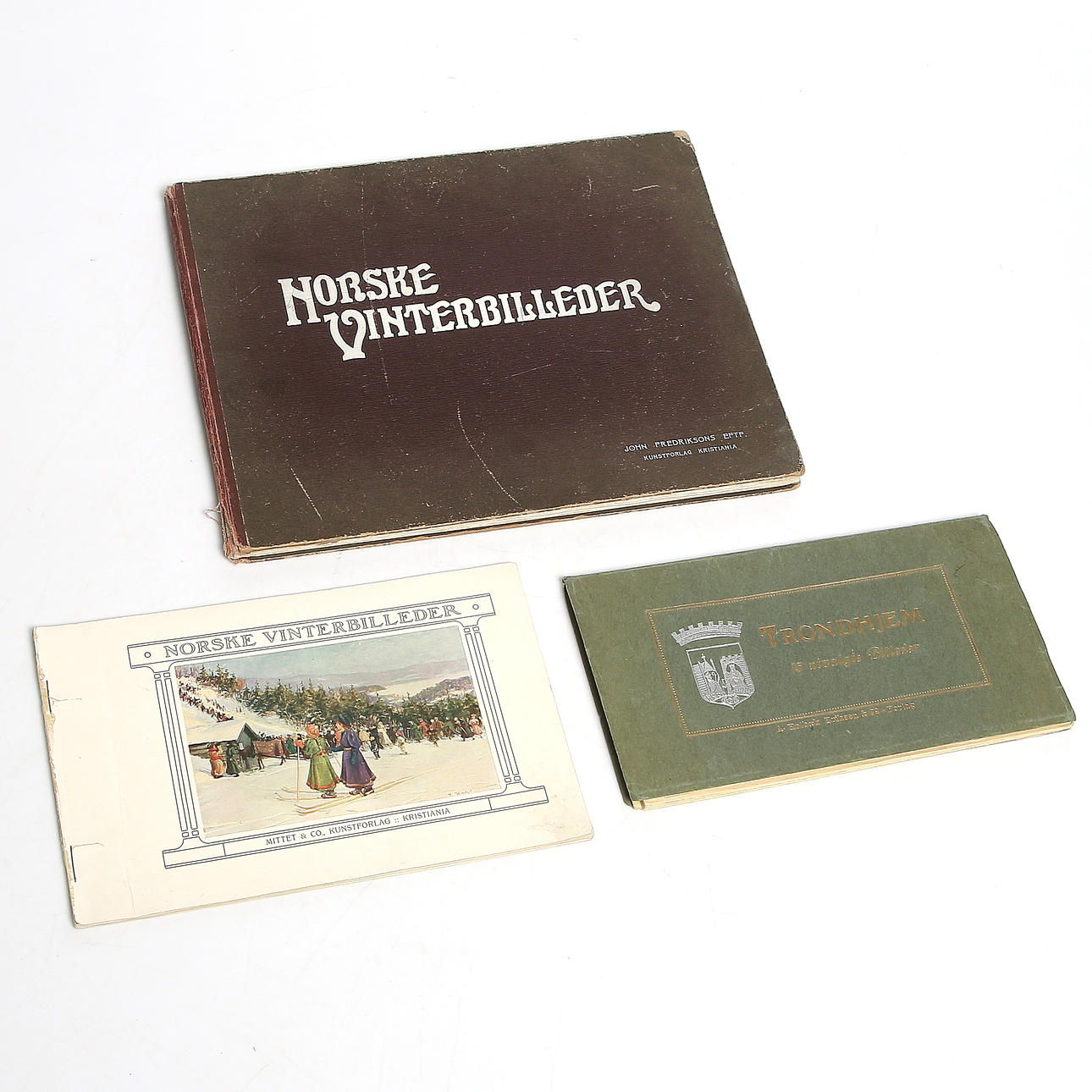 FOTOREPRODUKTIONER, "Norske Vinterbilder" och "Trondheim 15 utvalgte Billeder" 1900-tal.