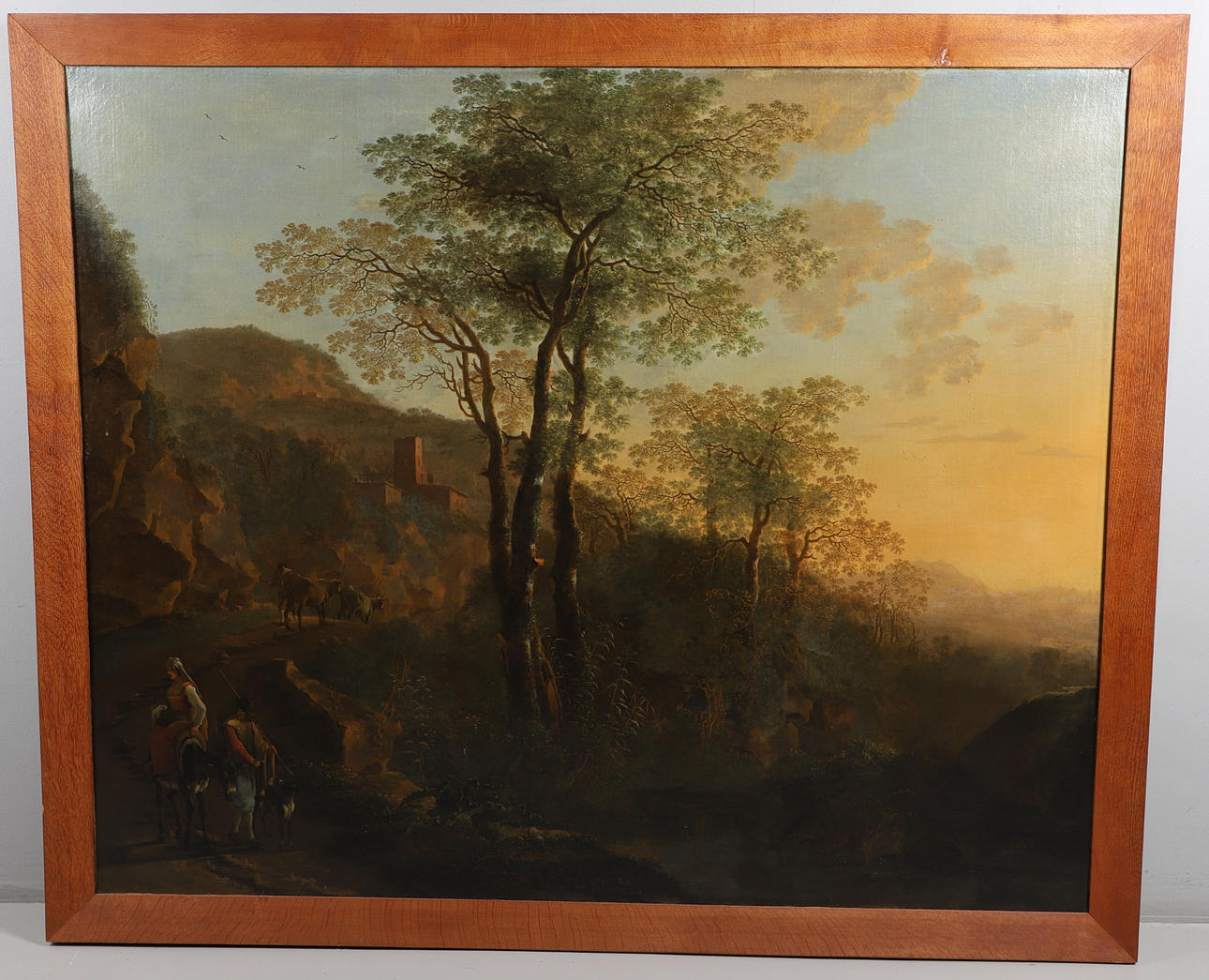 FOLLOWER OF JAN DIRKSZ BOTH (1618-1652). TRAVELLERS IN AN ITALIANATE LANDSCAPE.