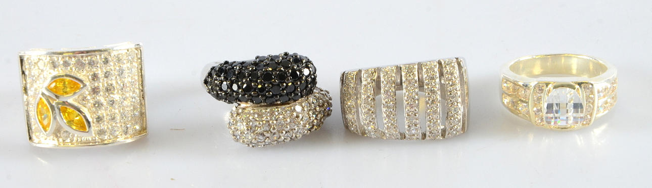 RINGAR, 4-stycken, sterlingsilver.