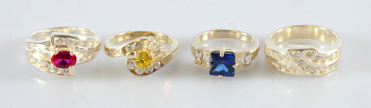 RINGAR, 4-stycken, sterlingsilver.