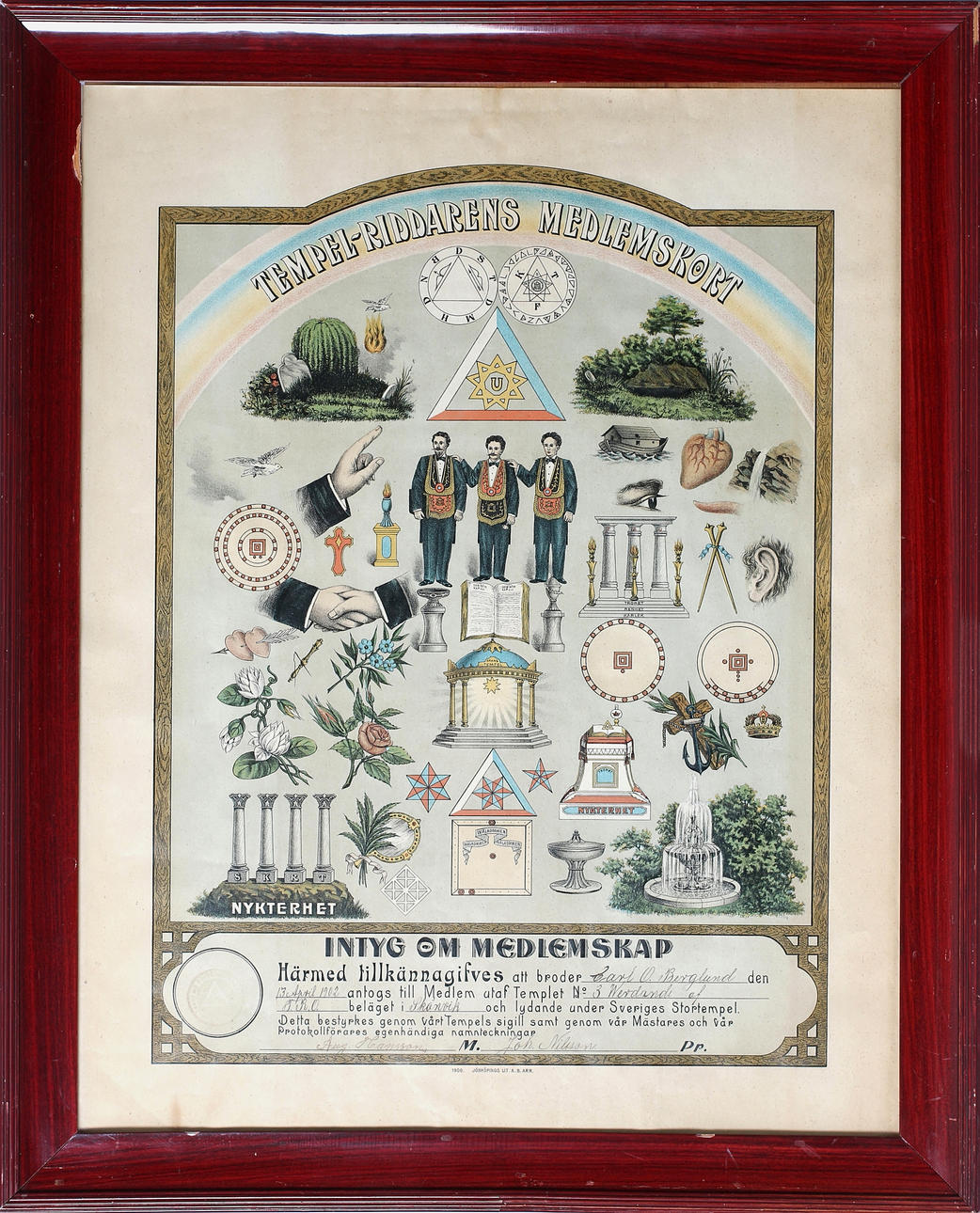 MEDLEMSKORT, "Tempelriddarna", 1902.