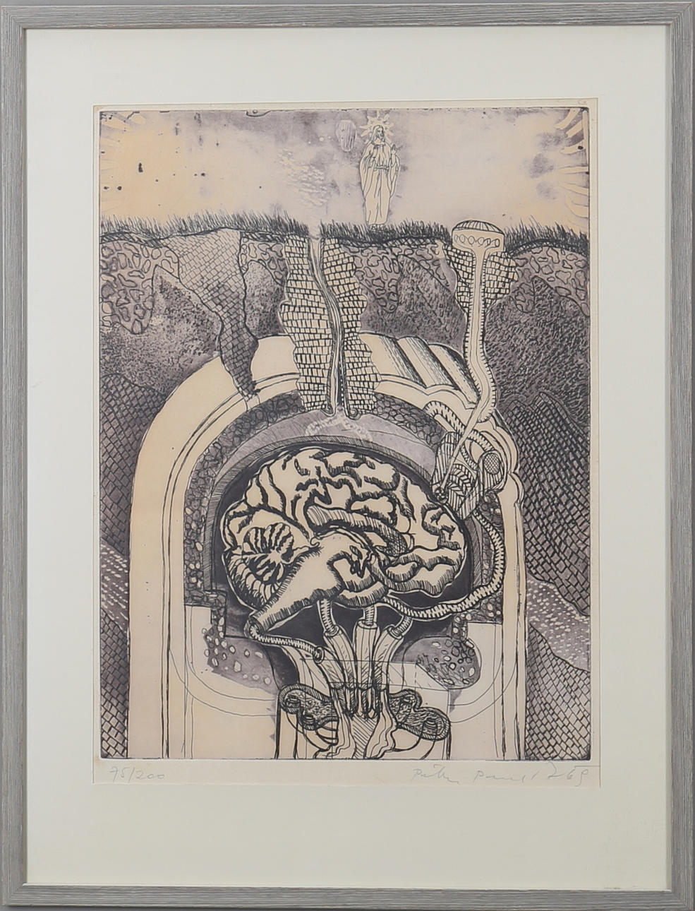 OIDENTIFIERAD KONSTNÄR. Industriell komposition, litografi, signerad samt numrerad.