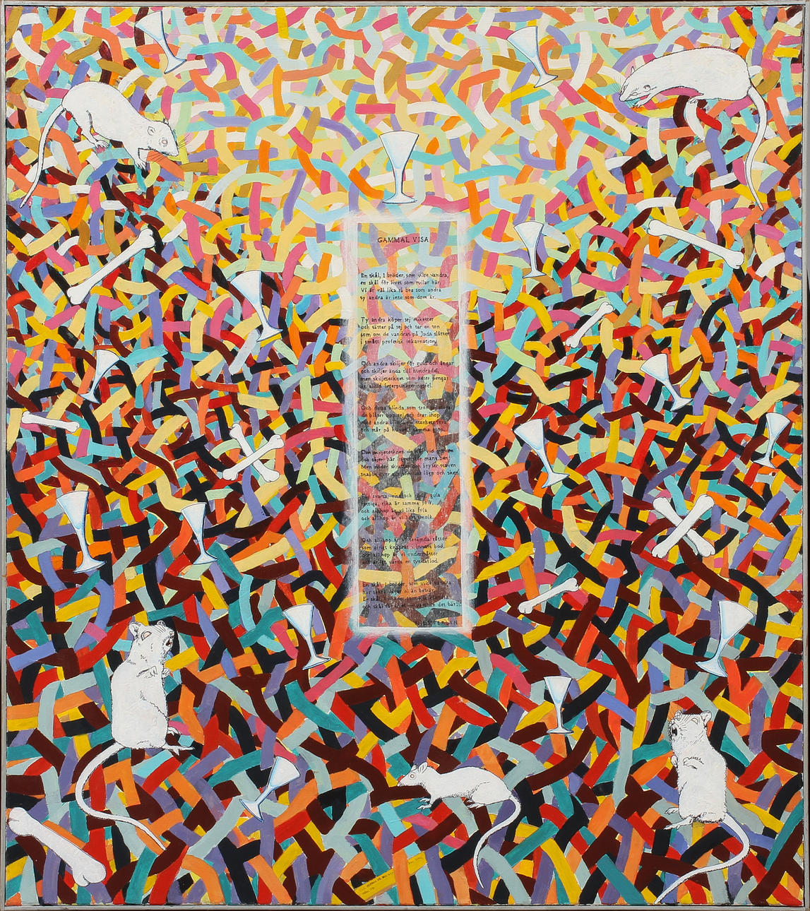 OIDENTIFIERAD KONSTNÄR. "Gammal visa", olja på duk, signerad JB samt dedikation.