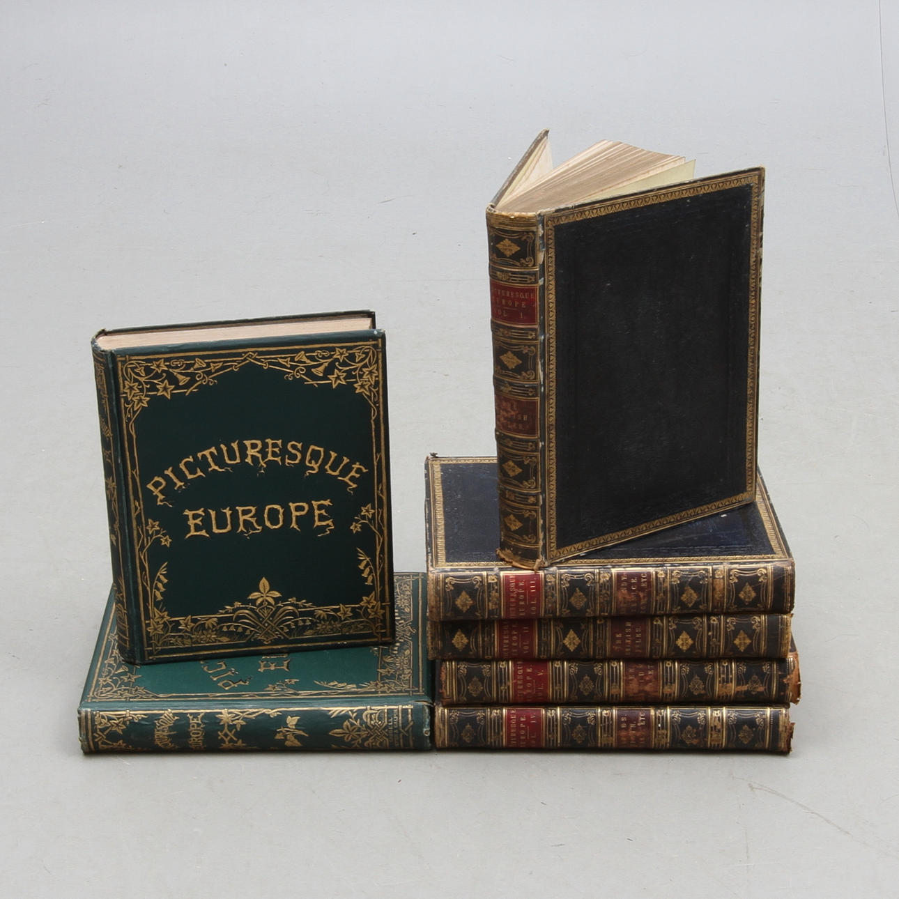 BÖCKER, 5 volymer + 2 volymer, "Picturesque Europe", Cassell Petter & Galpin, London.