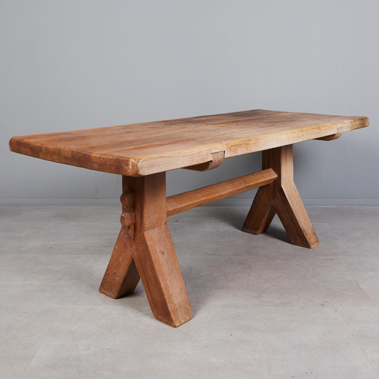 De Puydt, dining table/table, oak, 1970s, Belgium.