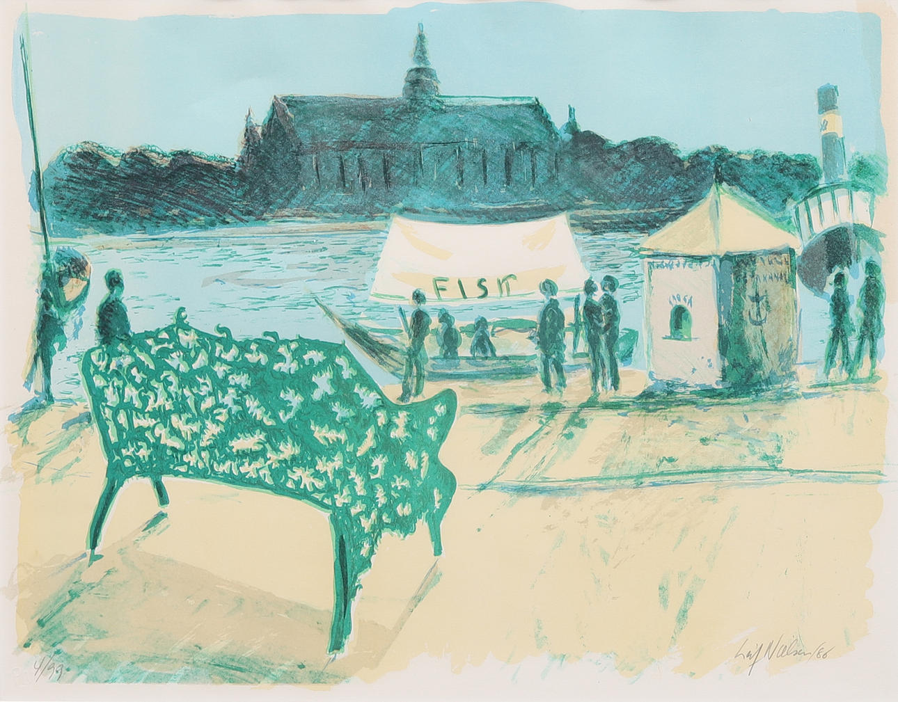 LEIF NIELSEN. Lithograph, signed, dated -86 numbered 4/99.