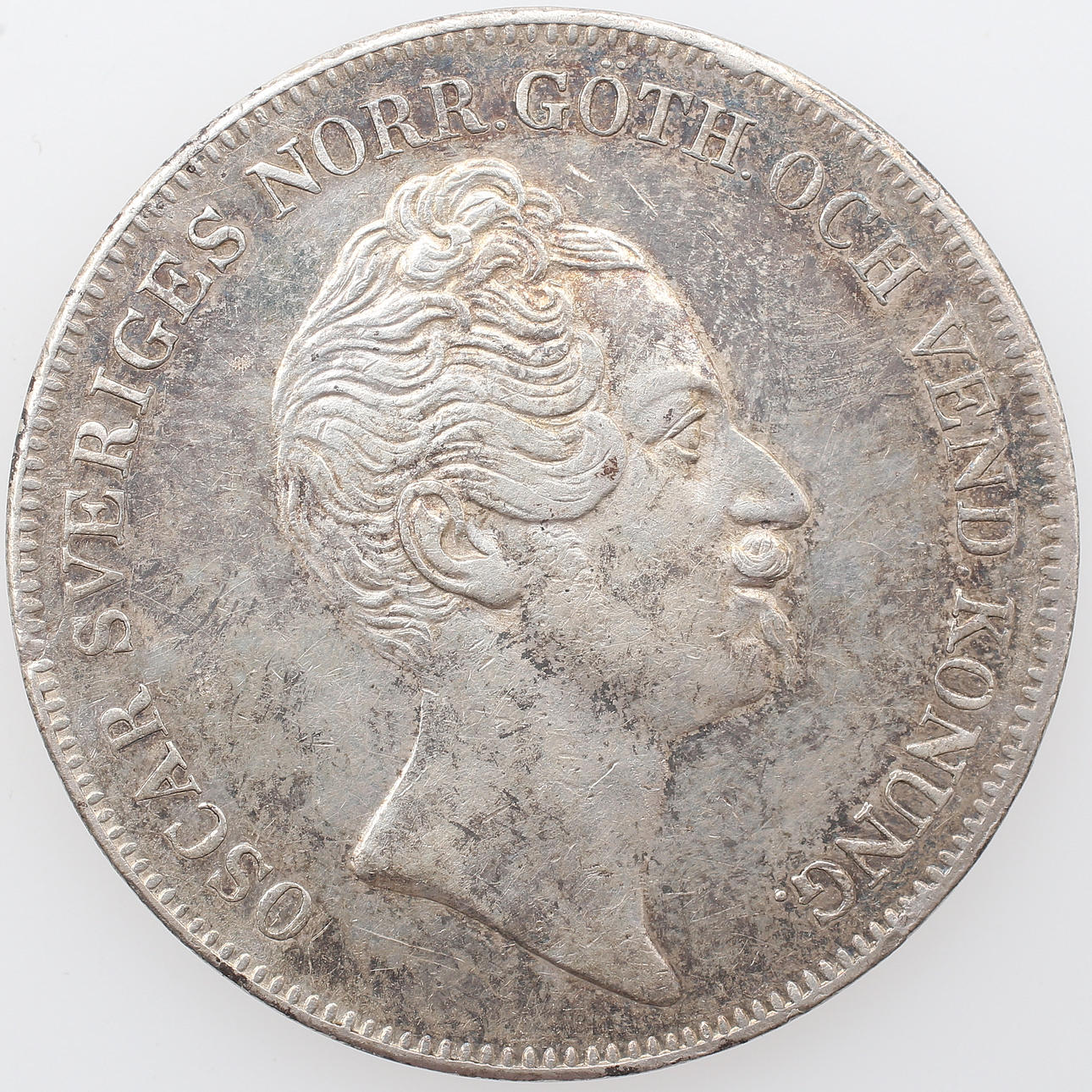 MYNT, silver, 1 Riksdaler Specie, Oscar I, 1853.