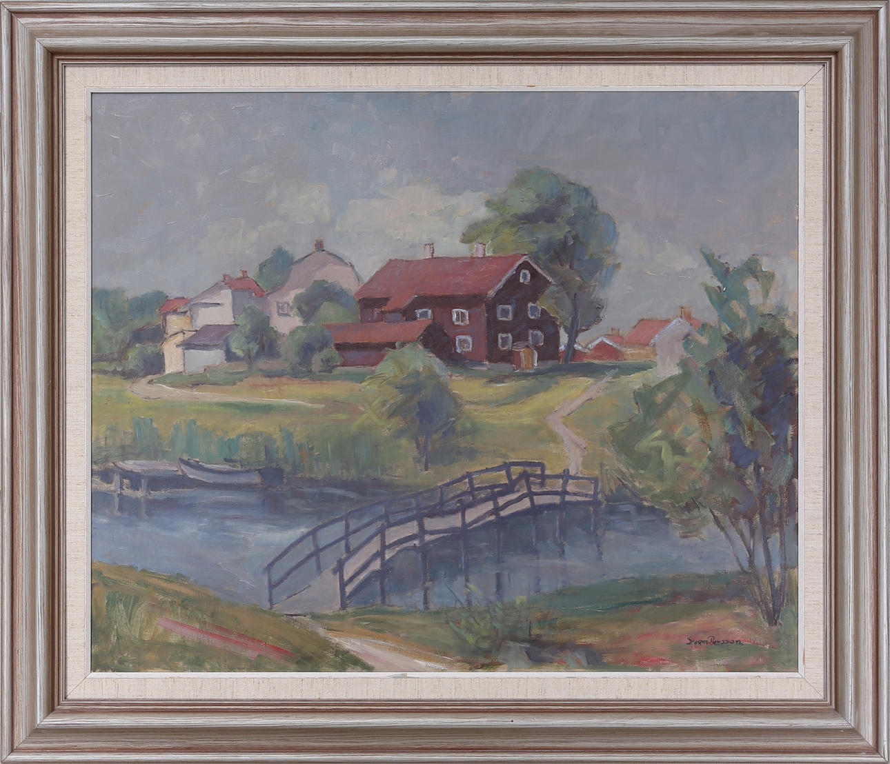 SVEN PERSSON. Pataholmsmotiv, olja på duk, signerad.