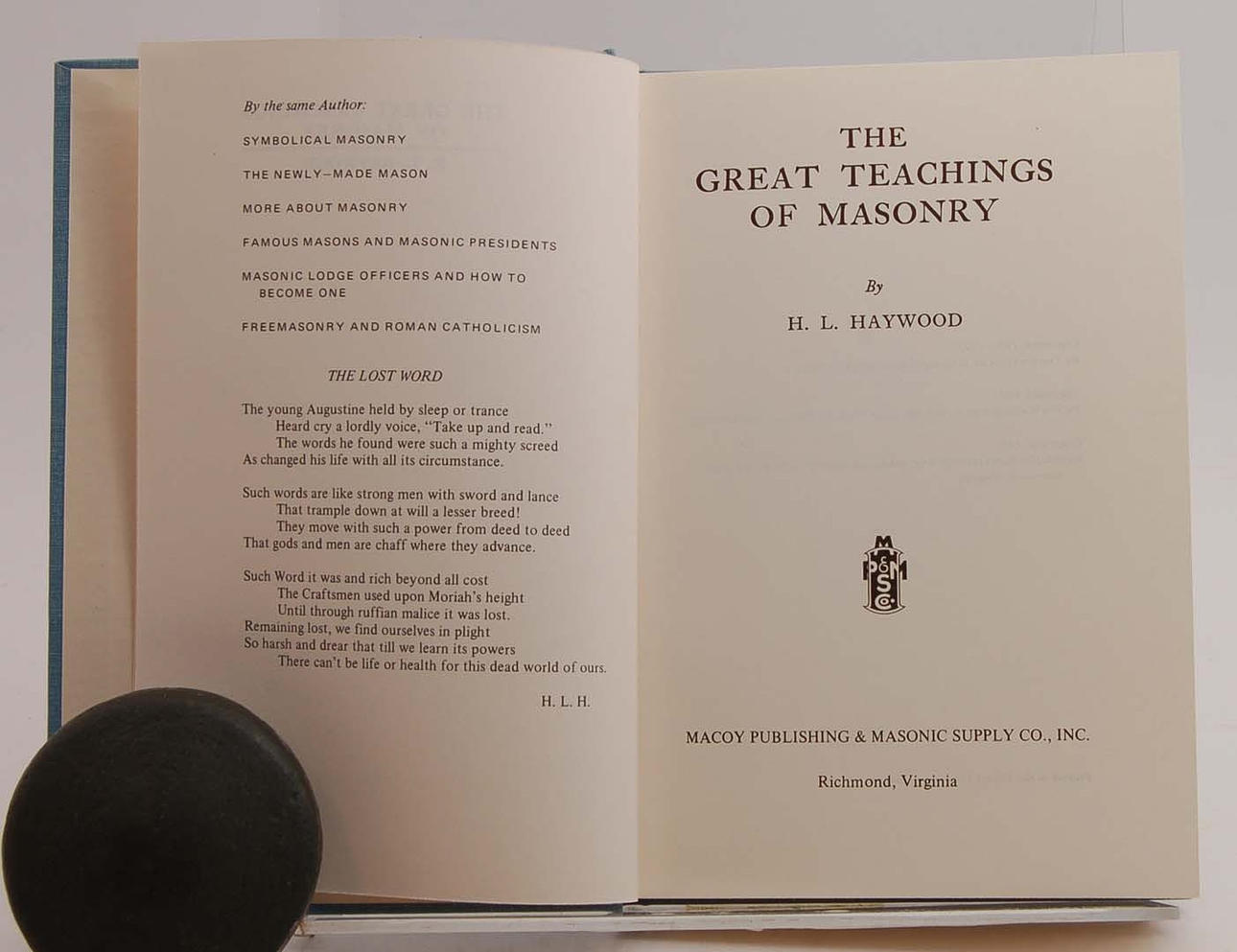 FRIMURERI. HAYWOOD. The great teachings of masonry.