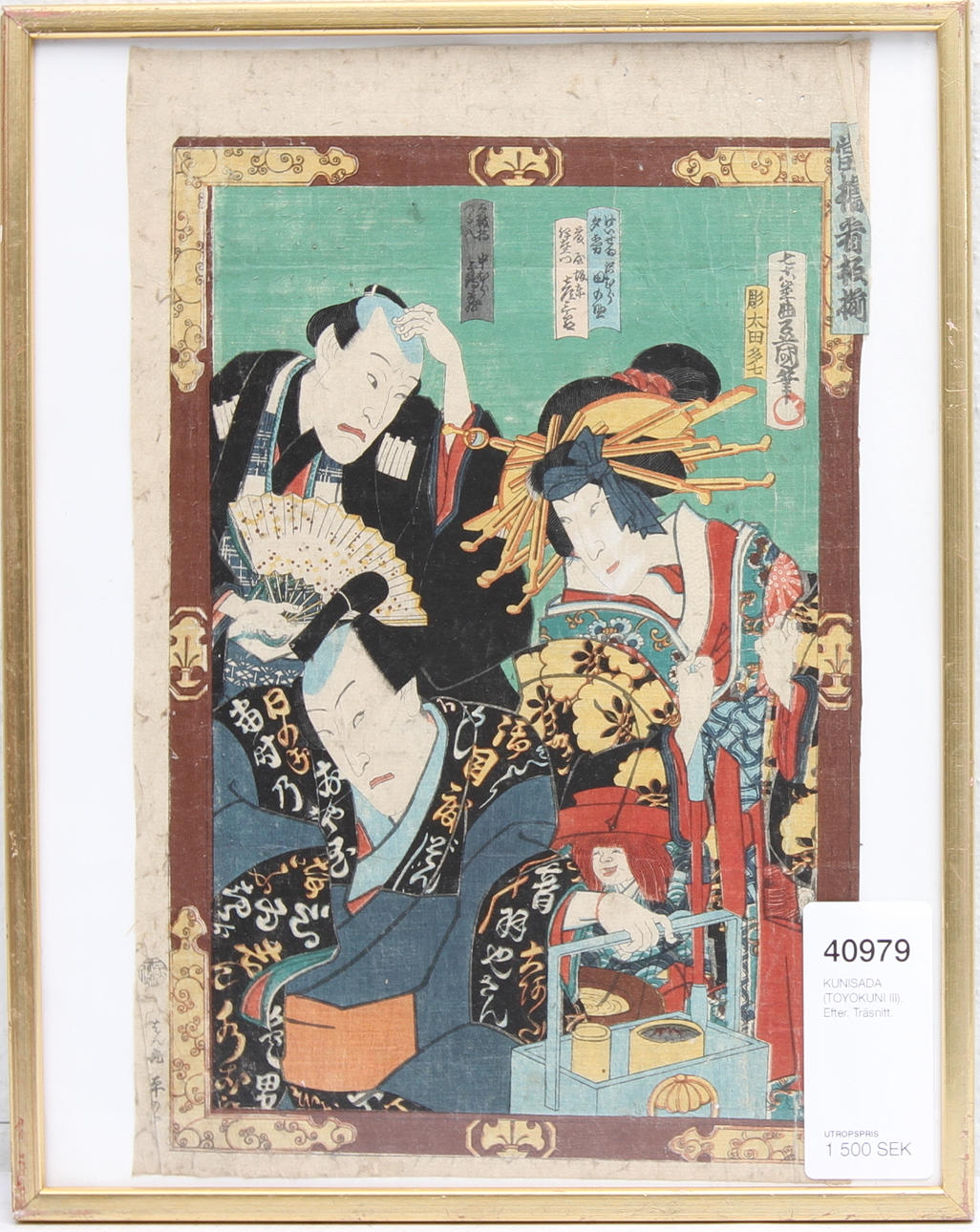 KUNISADA (TOYOKUNI III). EFTER. Träsnitt.