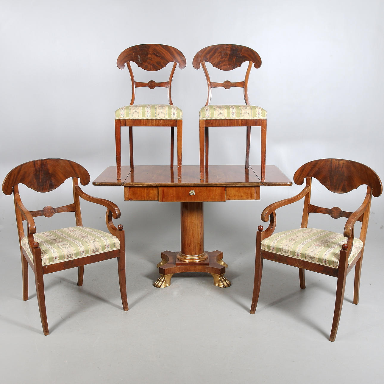 SALONGSGRUPP, 5 delar, mahogny, Empire,1800-talets mitt.