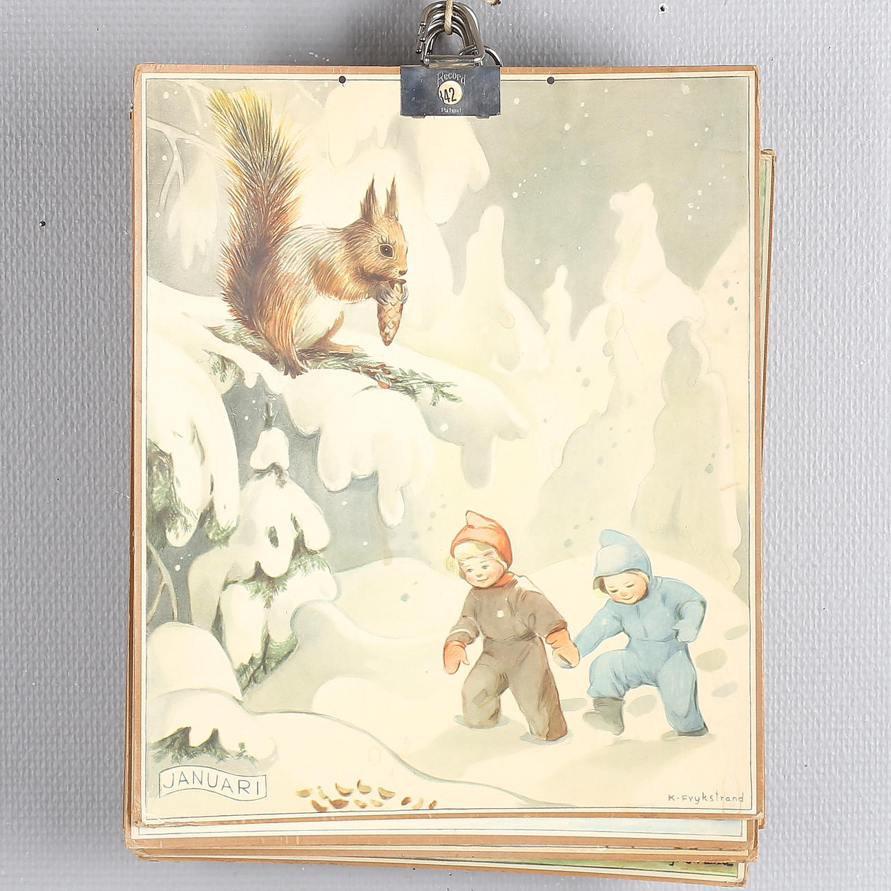 SKOLPLANSCHER, 12 st, K. Frykstrand, 1900-tal.