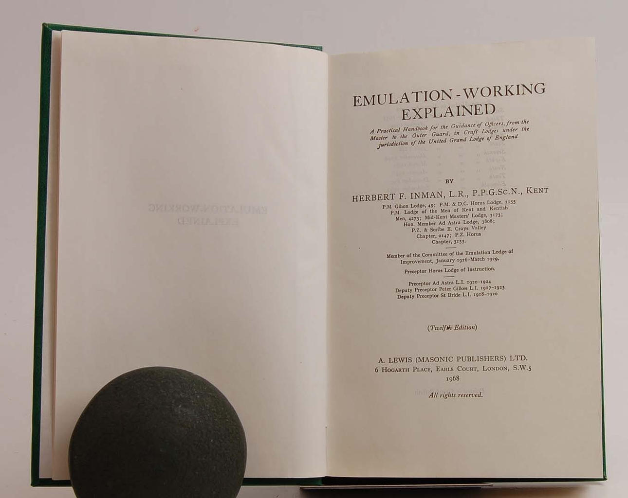 FRIMURERI. INMAN. EMULATION-WORKING EXPLAINED.