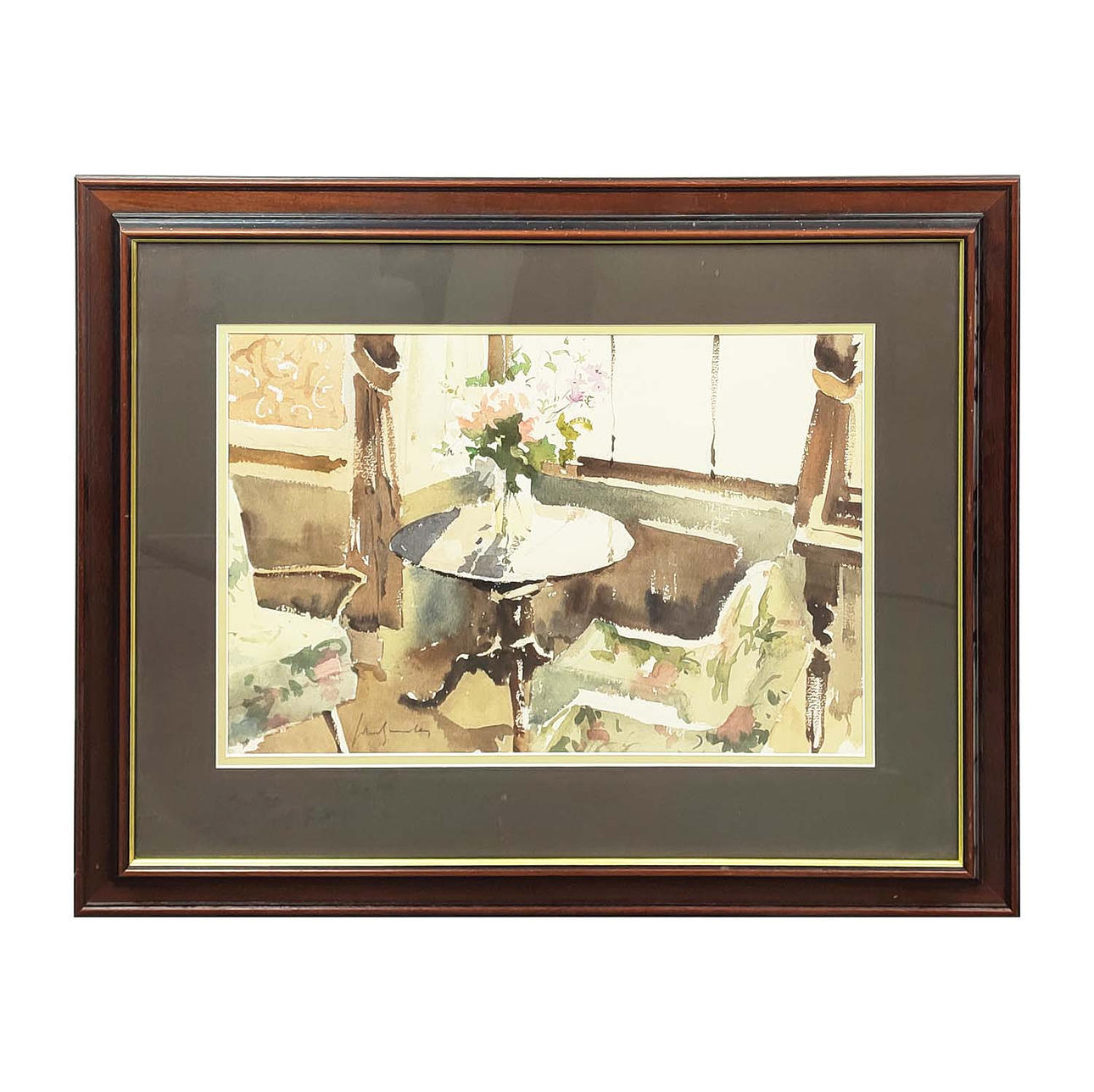 JOHN YARDLEY (BRITISH B.1933). INTERIÖRSCEN.