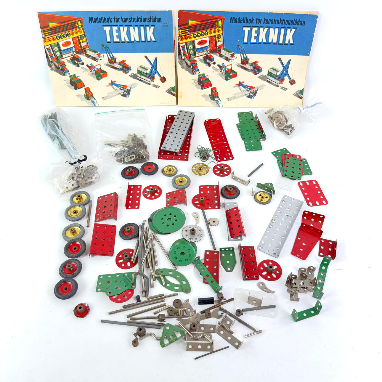 LOT, MECCANO, byggedele, modelbøger, metal.
