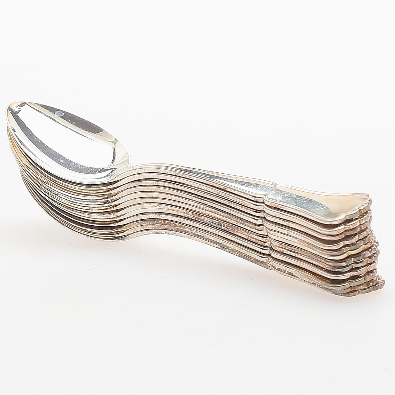 TESKEDAR, 12 st, silver, modell Viktoria, Kultasepät Salovaara, Åbo, Finland, 1992, vikt 147 gram.