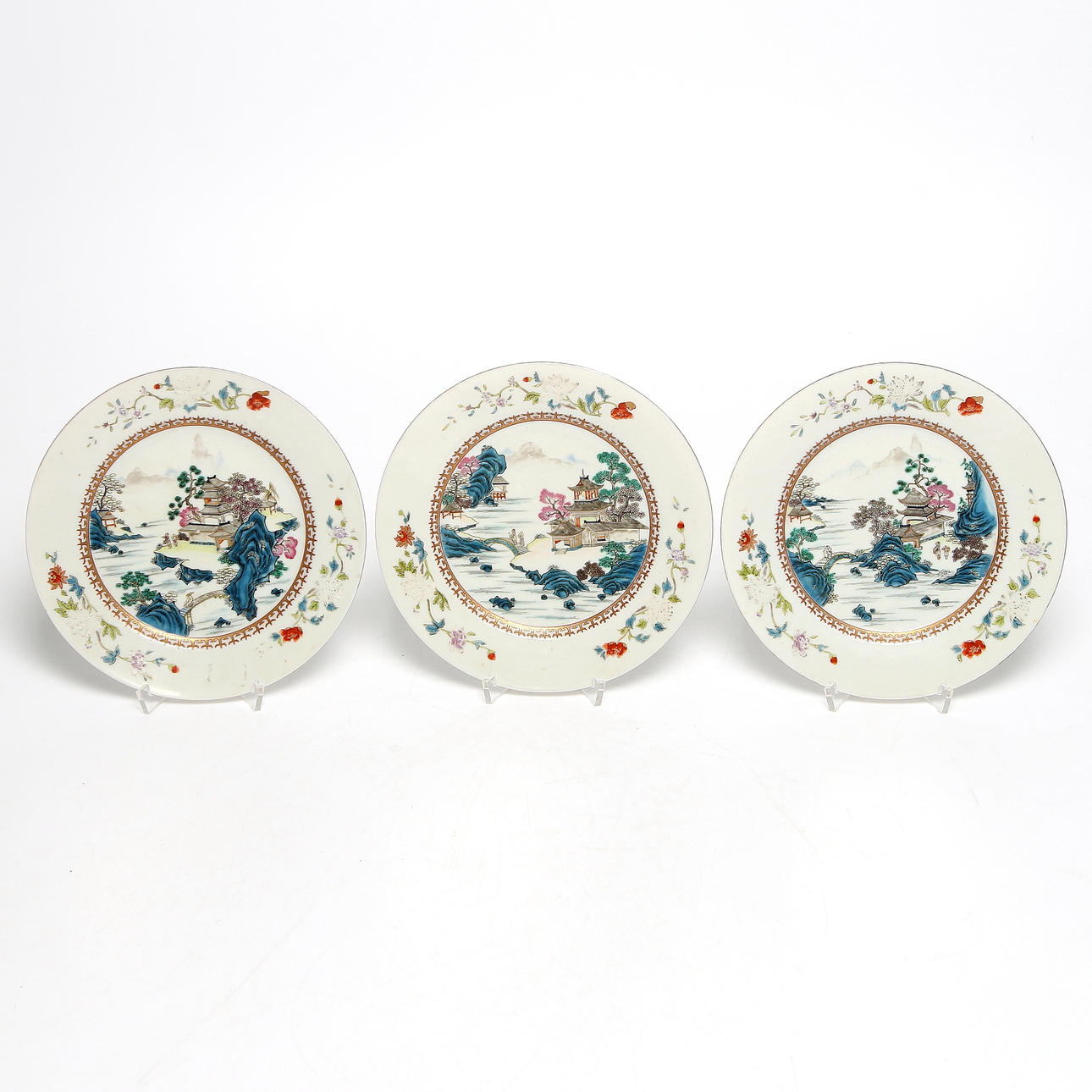FAT, 3 st, porslin, Qianlong, Kina, 1736-95.