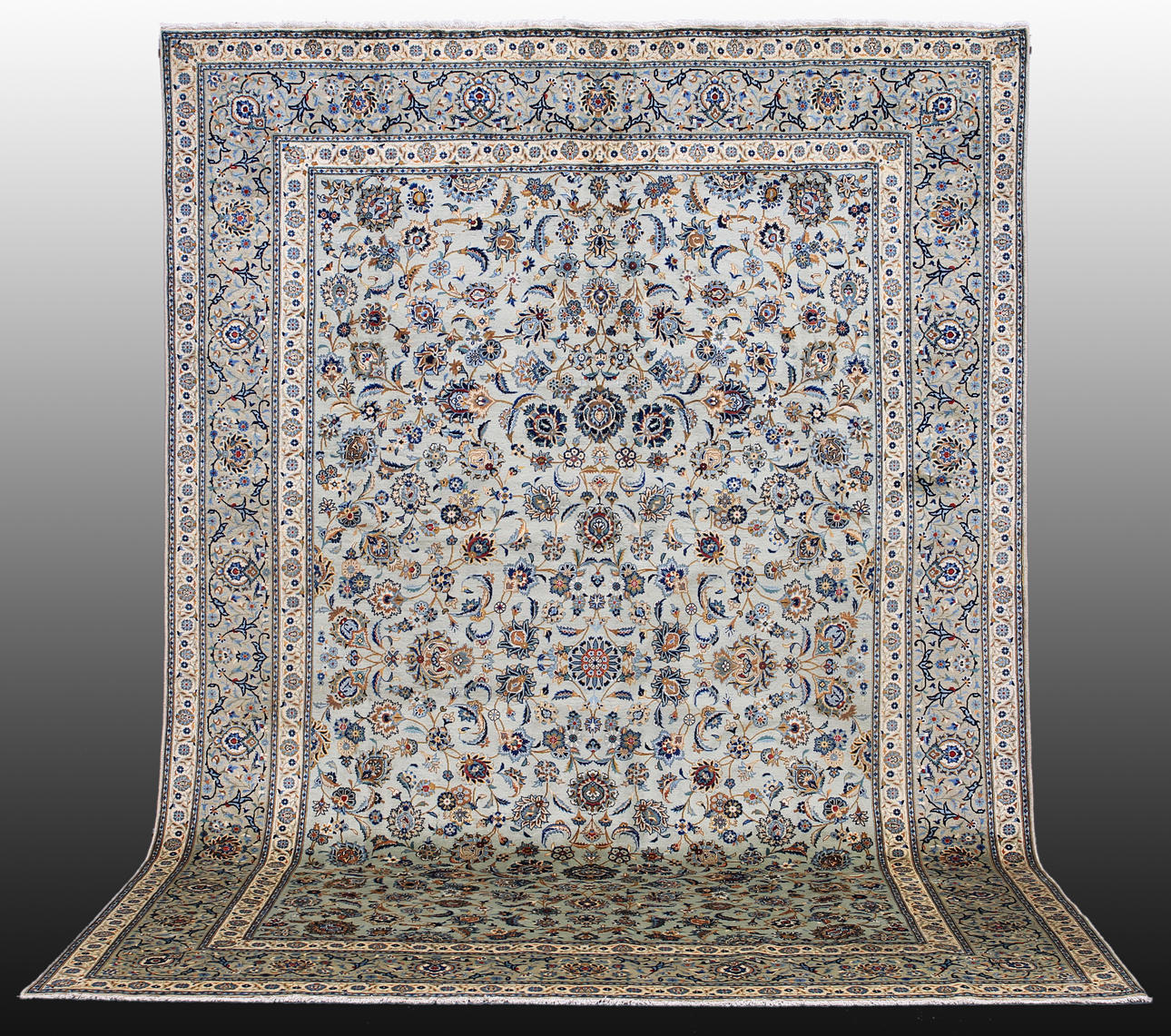 MATTA, Persisk, grön Keshan, (fine) 414 x 295 cm.