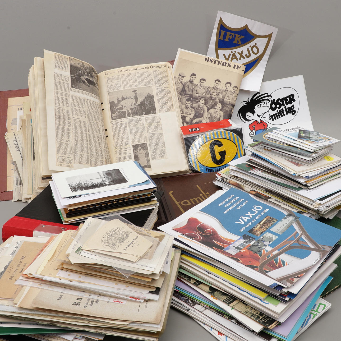 VÄXJÖ, parti trycksaker mm, 1800/1900-tal.