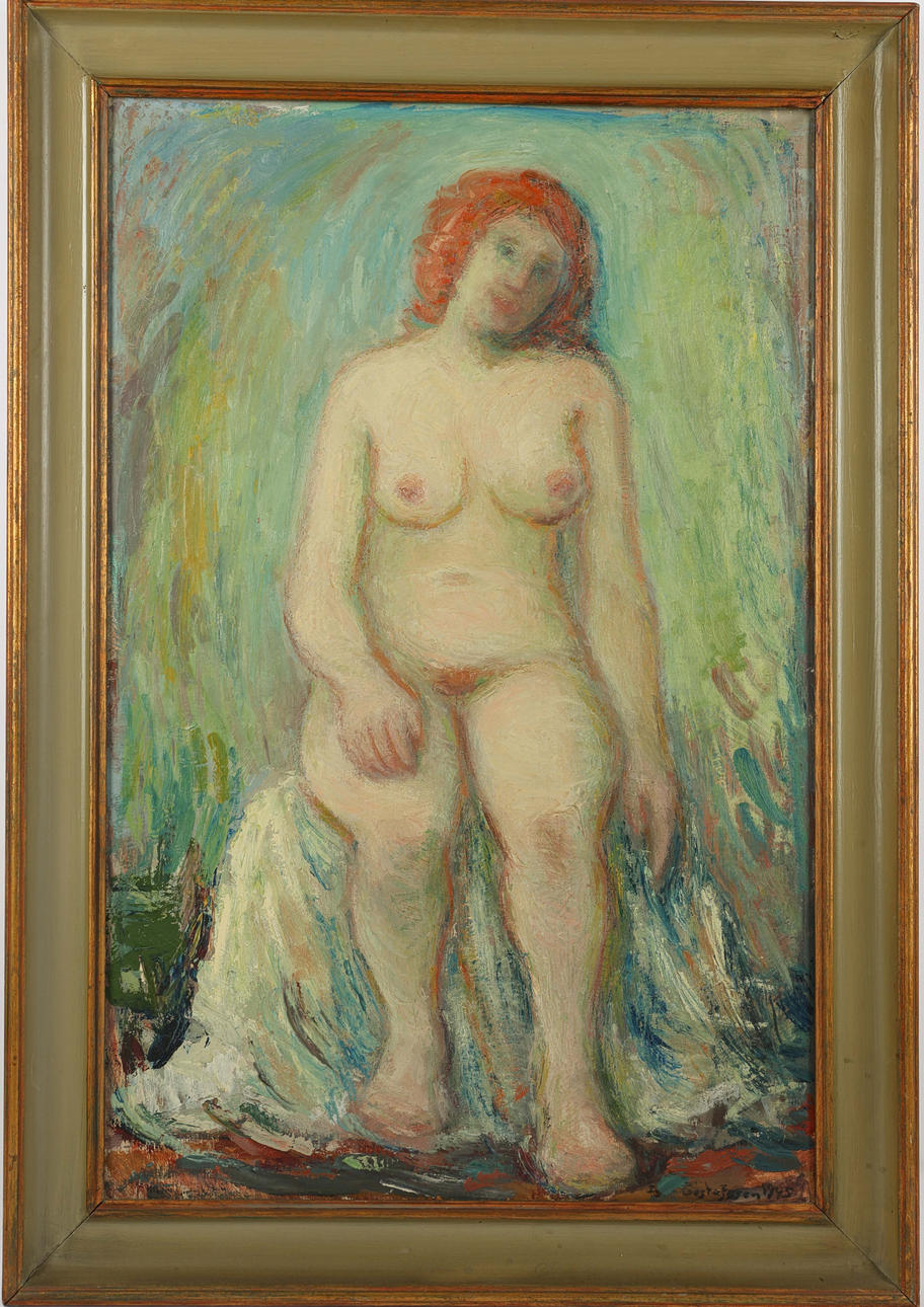 IVAR GUSTAFSSON. Model study, oil on canvas, signed.