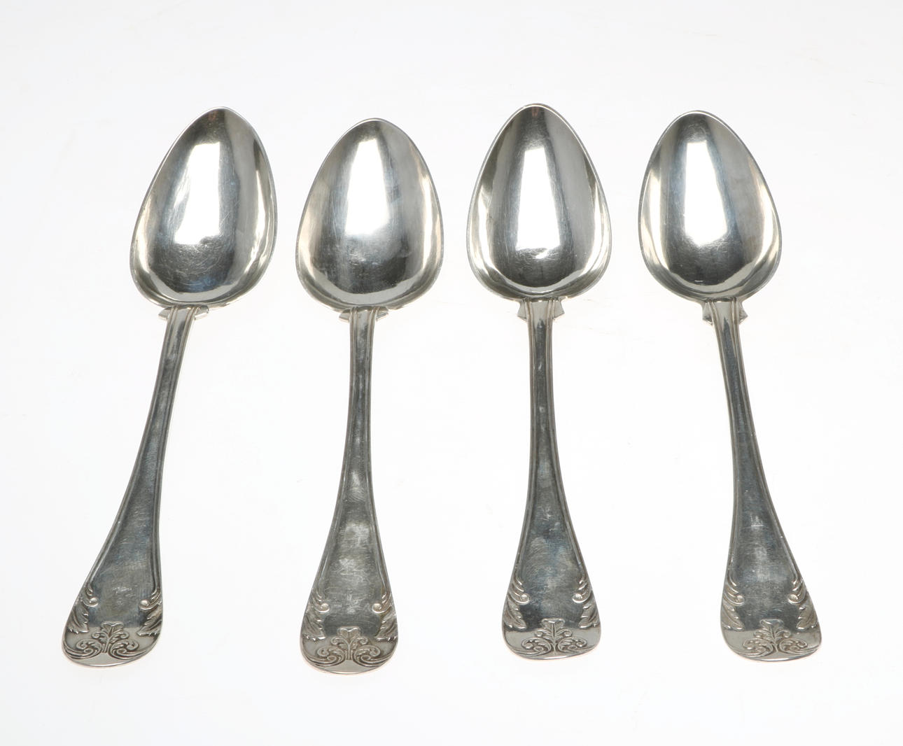 SILVERSKEDAR, 4 stycken, 1800-tal, Stockholm, G.A Cedergren och P.F Palmgren.