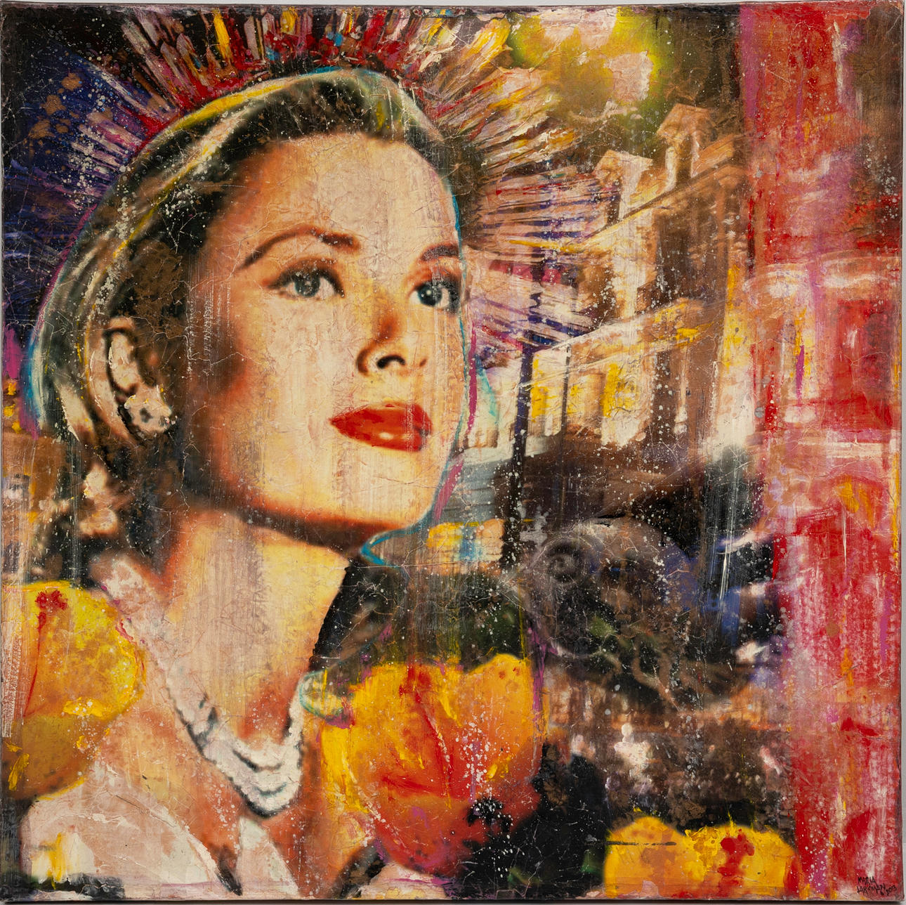 MARIA LARKMAN. “Grace Kelly” collage, signed and dated 2013.