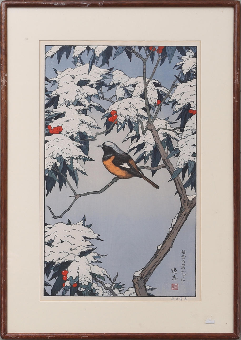 OIDENTIFIERAD KONSTNÄR. Vinter, träsnitt, Japan.