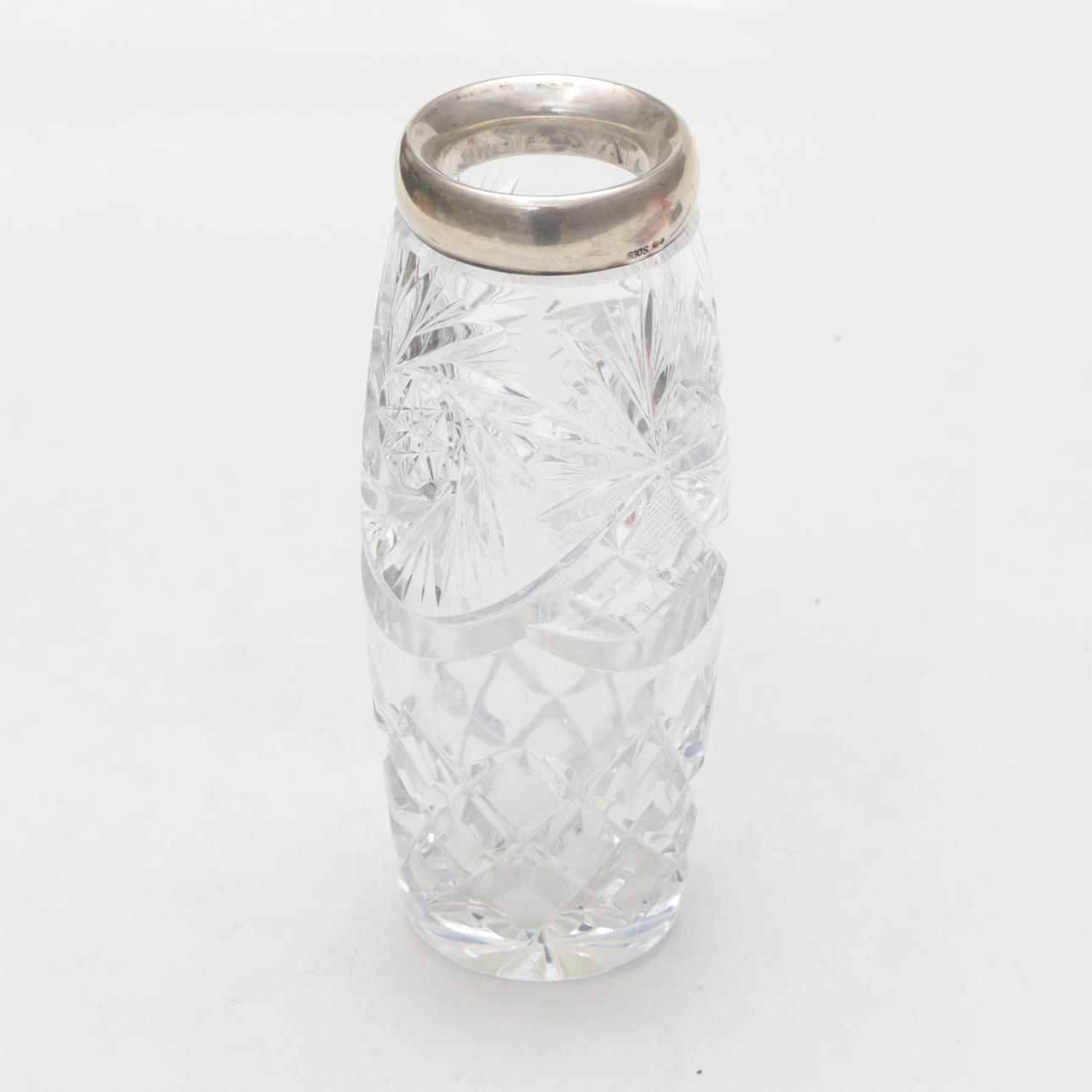 VAS, glas, med silverkant.