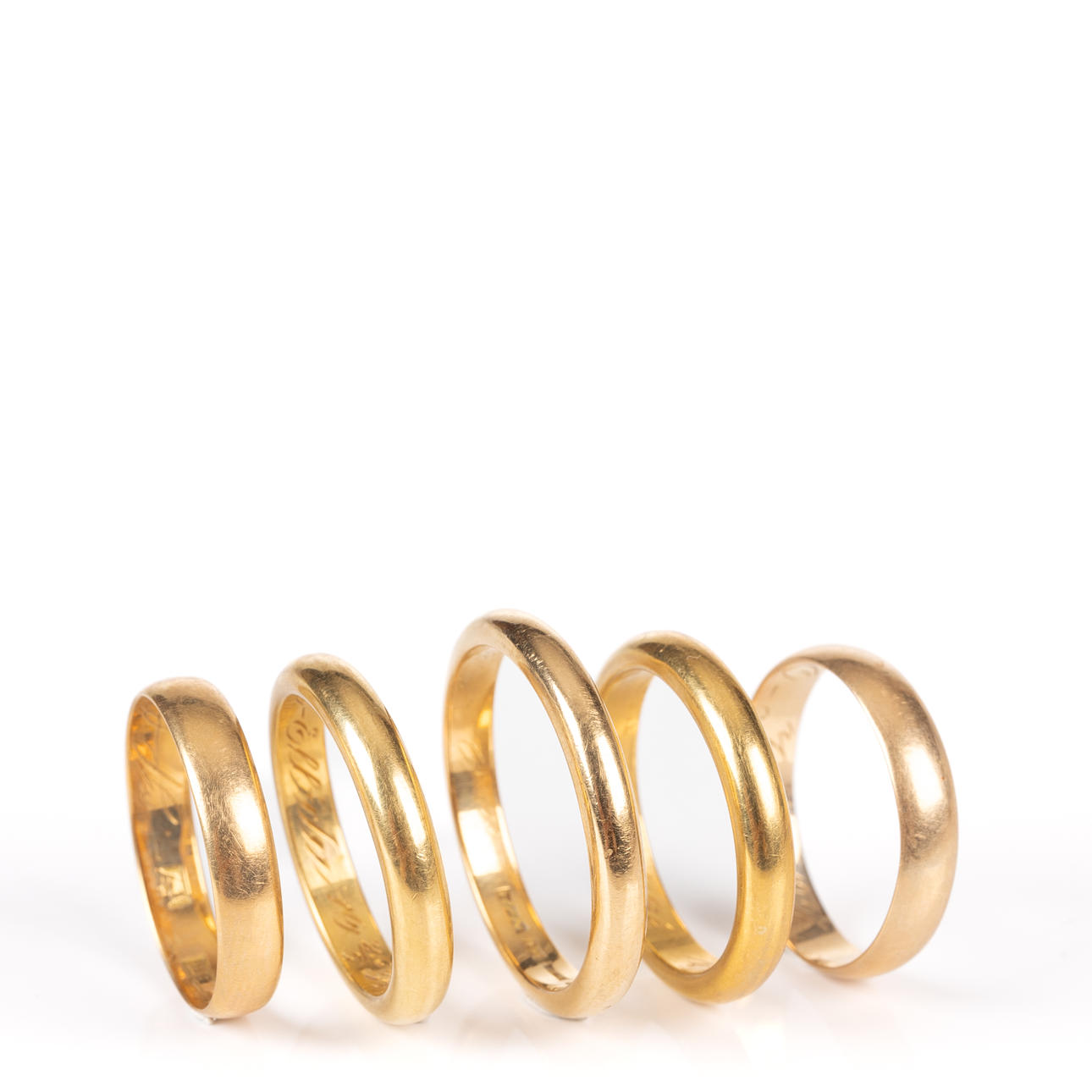 RINGS, 5 pcs, 18K gold.