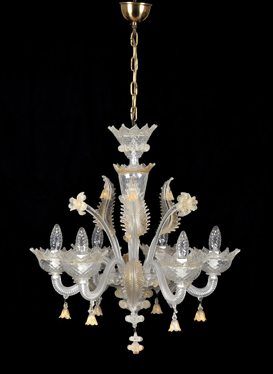 MURANO, LA FUCINA. ”klassiker med hängen.” Venetiansk ljuskrona, 1950-tal.