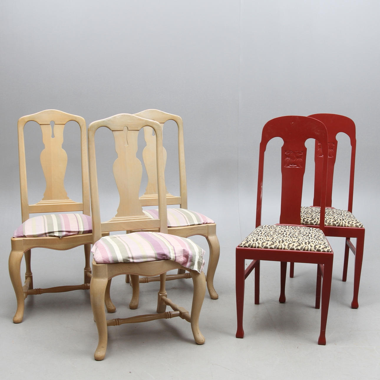 STOLAR, 3 + 2 st, jugend samt rokokostil, 1900-tal.
