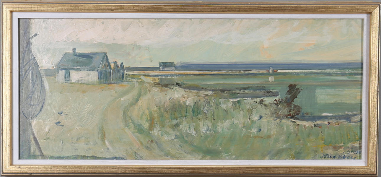 SÖREN VIBERG. Landskap, 2 st, olja på pannå, signerade.