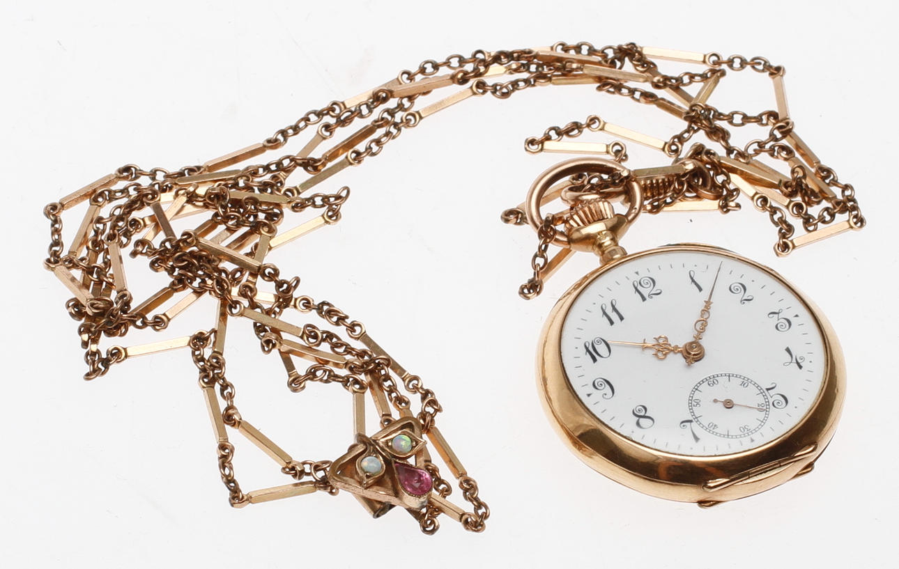 FICKUR, 18k guld samt KEDJA.