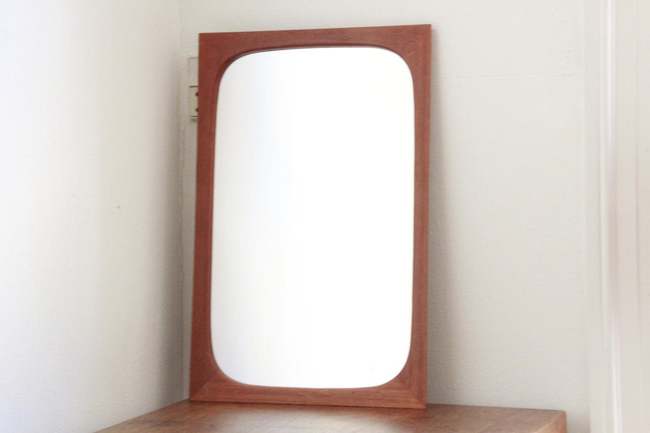 NICE SMALL MIRROR IN TEAK, 1960S.