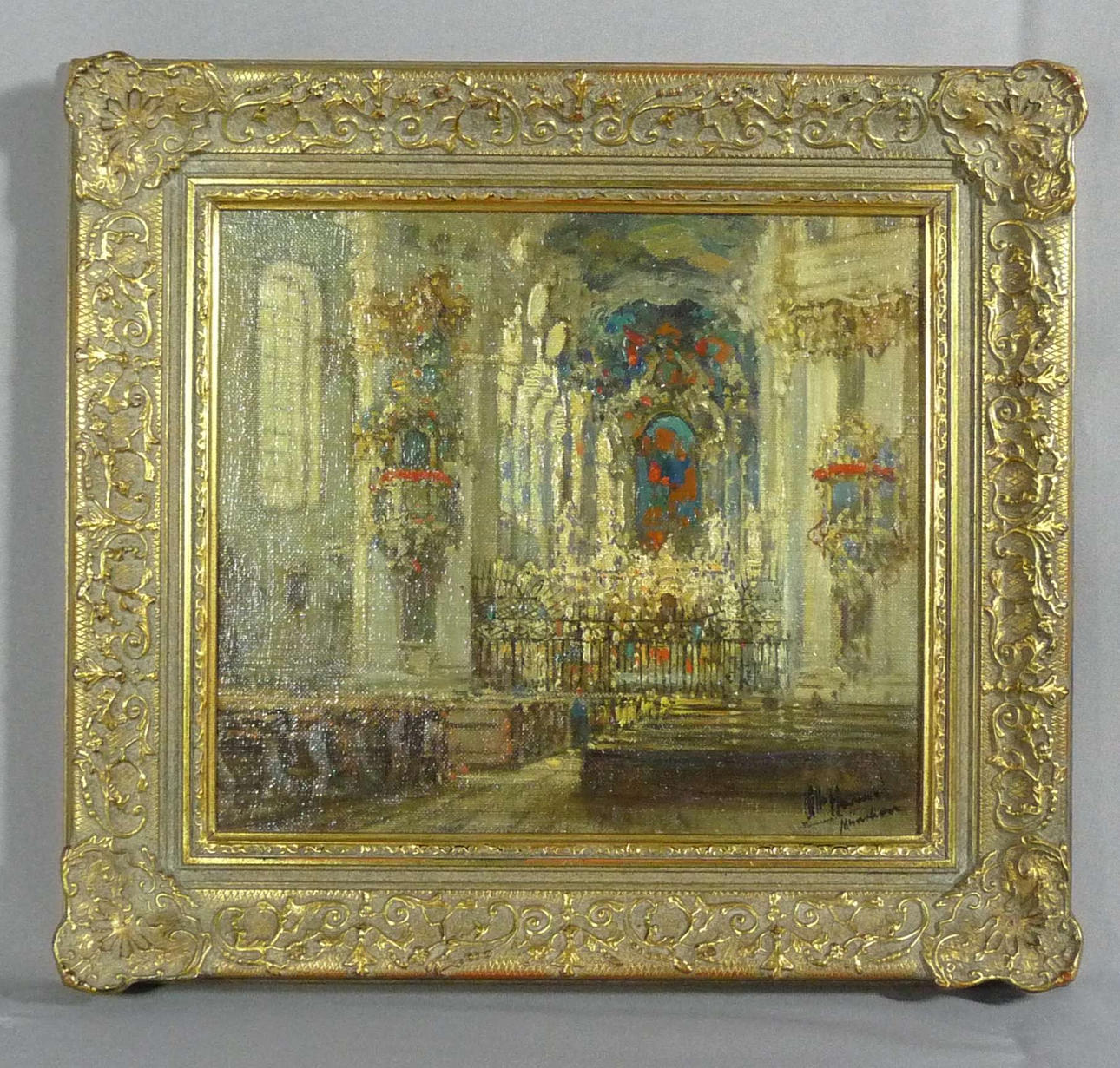 OTTO HAMEL, interiör Wieskirche.