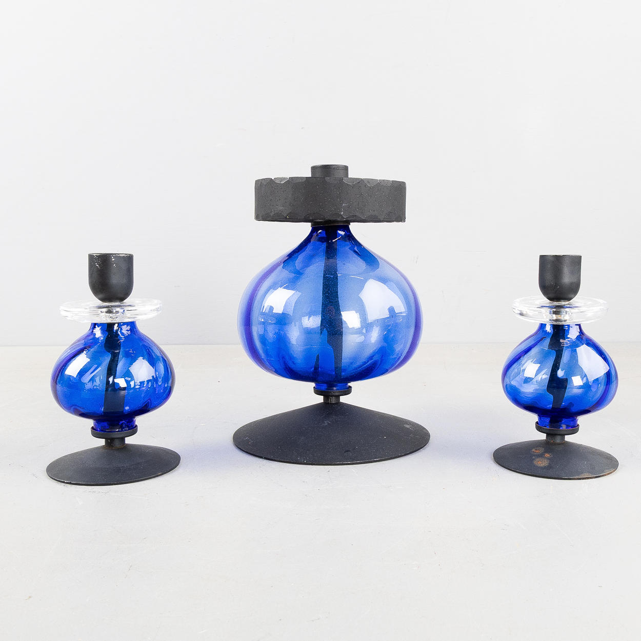 ERIK HÖGLUND. Candlesticks, 3 pcs, Boda.