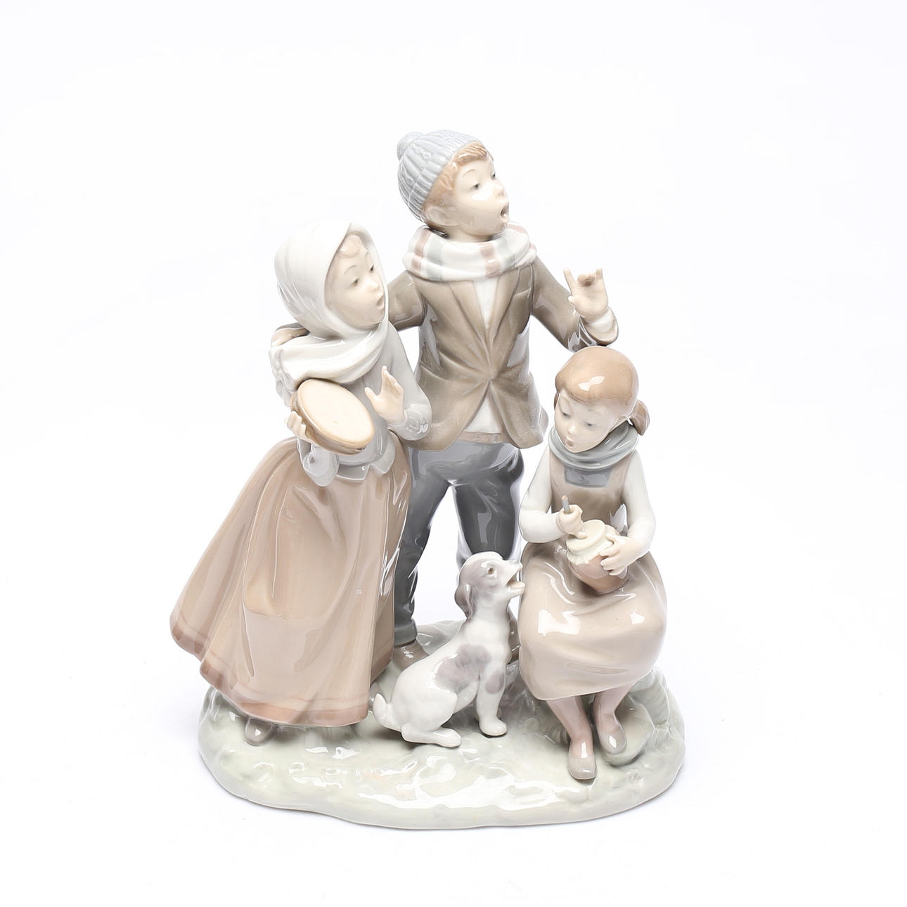 Eine Lladro-Porzellanfigurengruppe, Spanien.