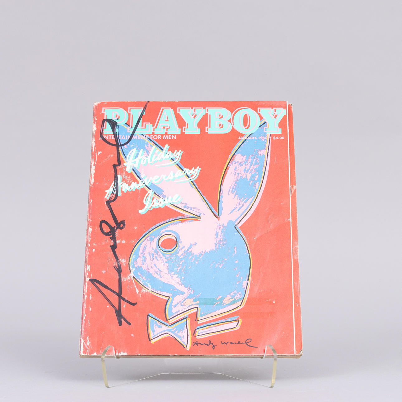 ANDY WARHOL. Playboy holiday anniversary issue in January 1986