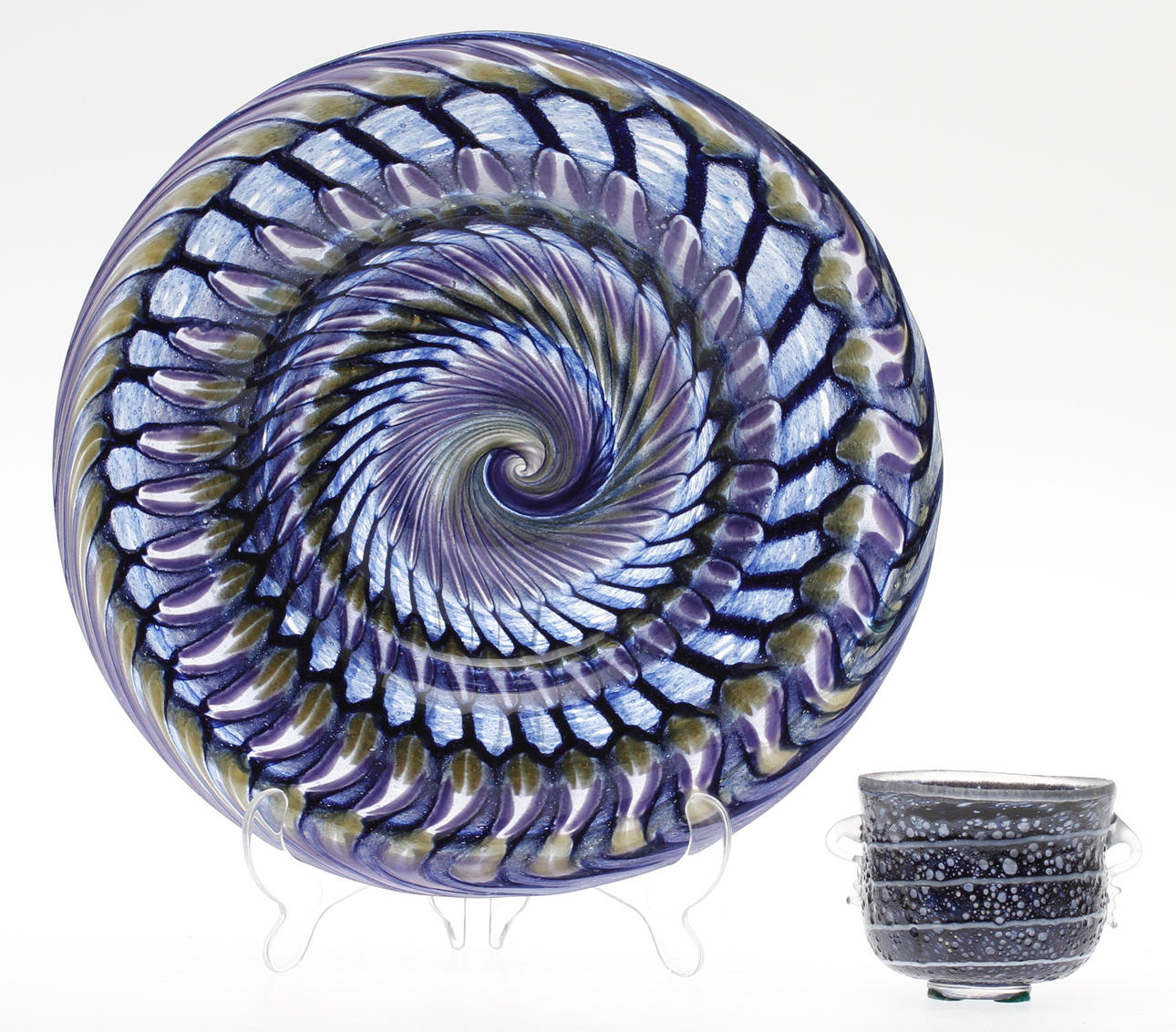 SKÅLFAT och VAS, glas, Bengt Heintze, Kosta, sign.