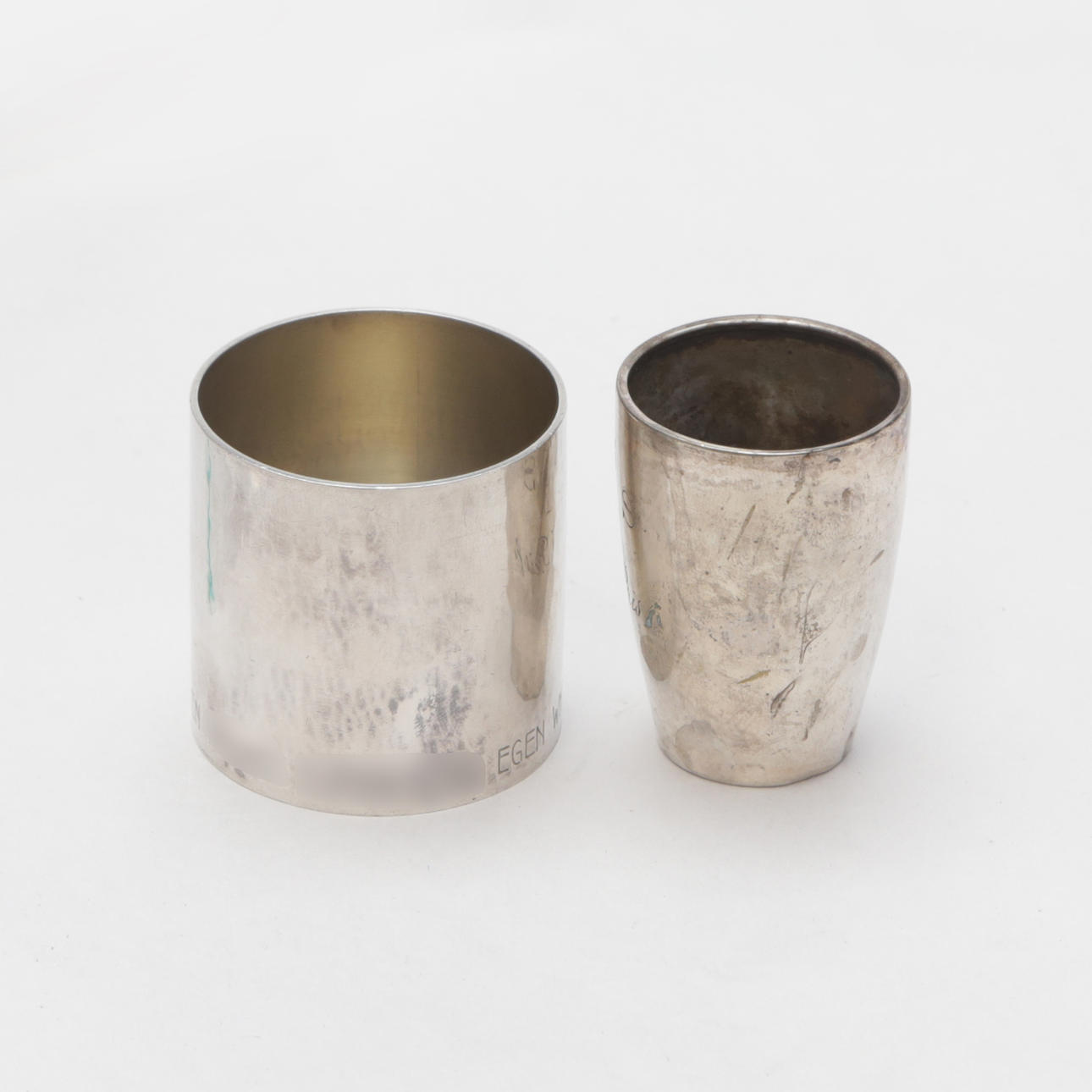 BÆGERGLAS, et par, sølv, bl.a. Birger Pellas.