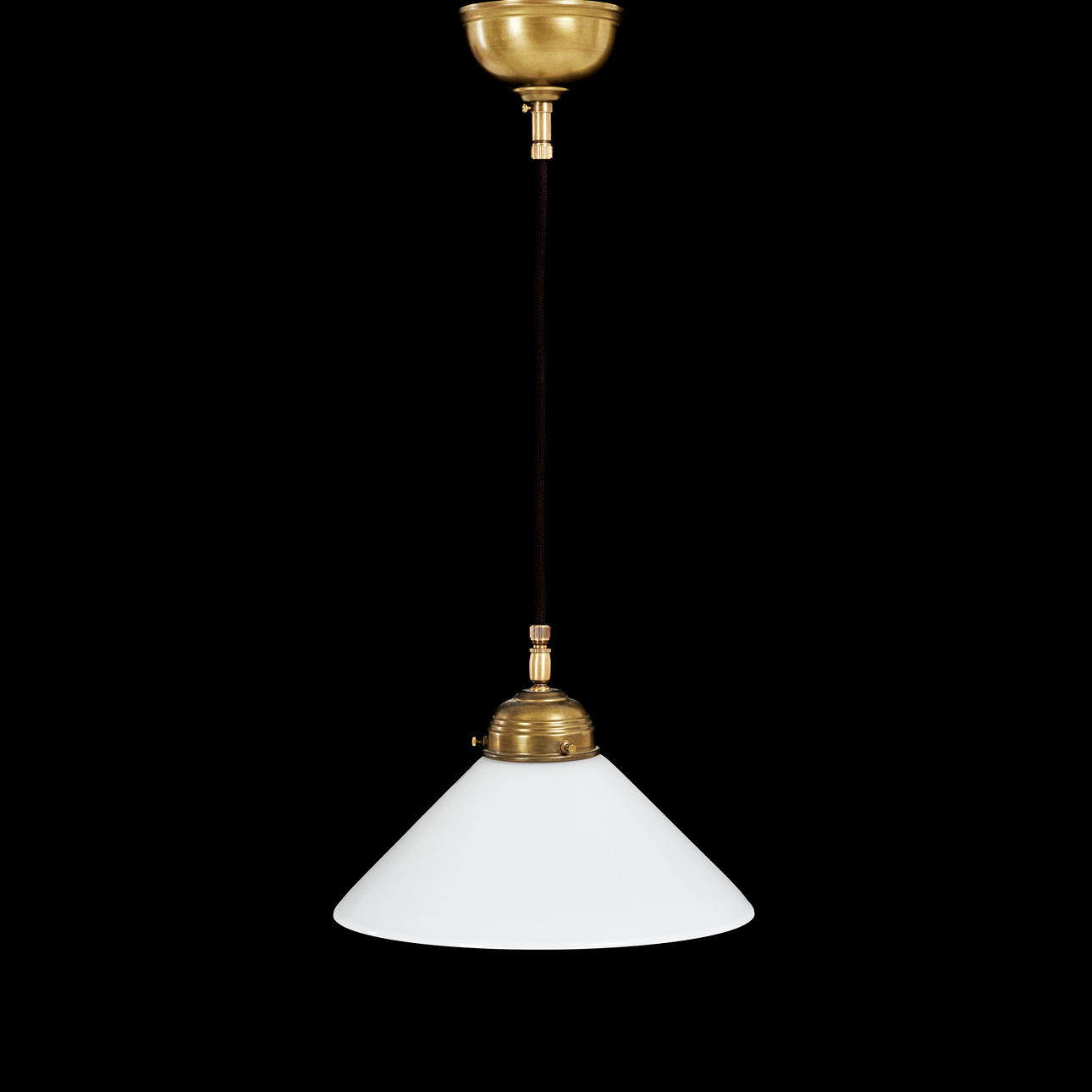 DECKENLAMPE. sogenannte Shoemaker-Lampe, Byggfabriken, Glas.